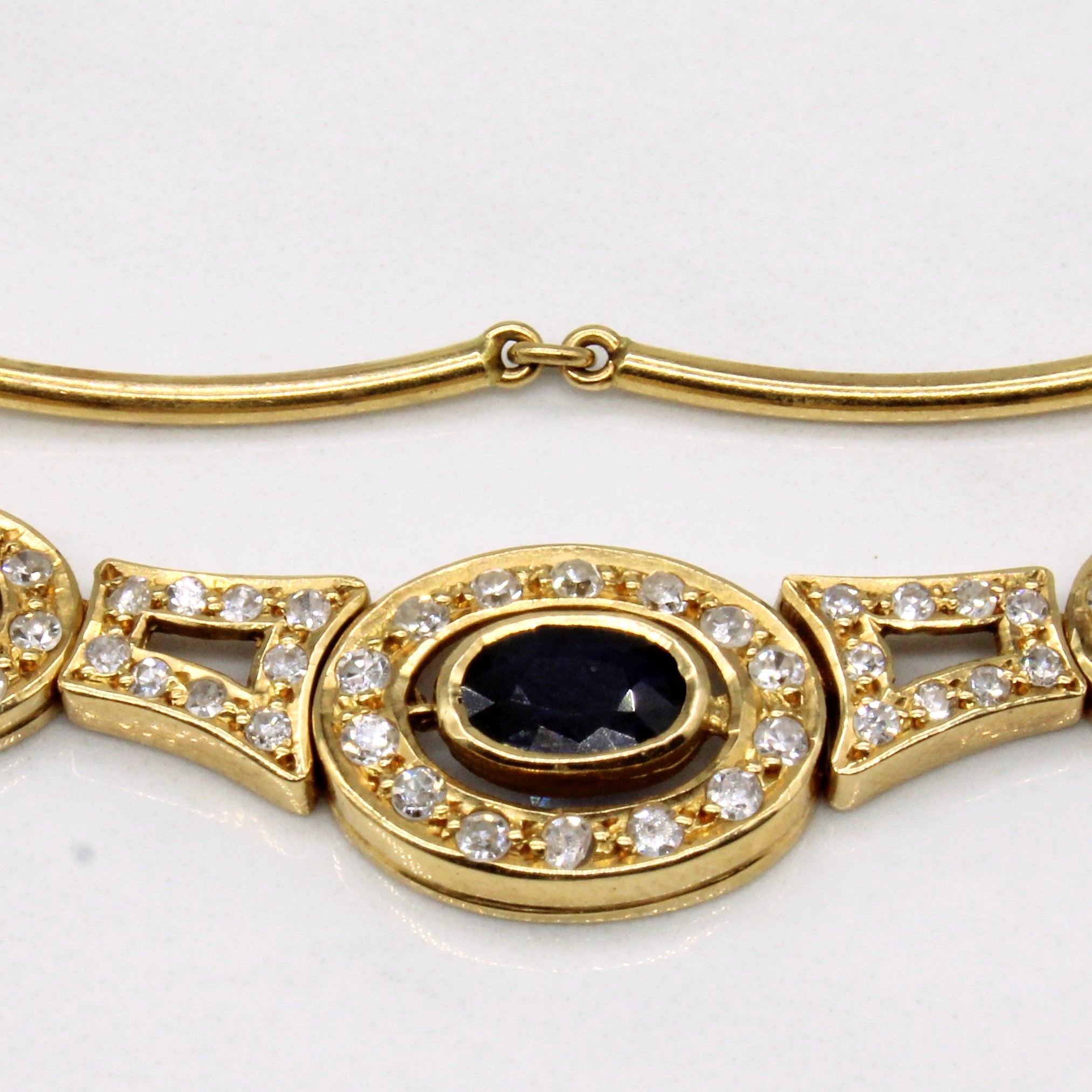 Diamond & Sapphire Pendant Necklace | 0.70ctw, 0.65ctw | 14" |