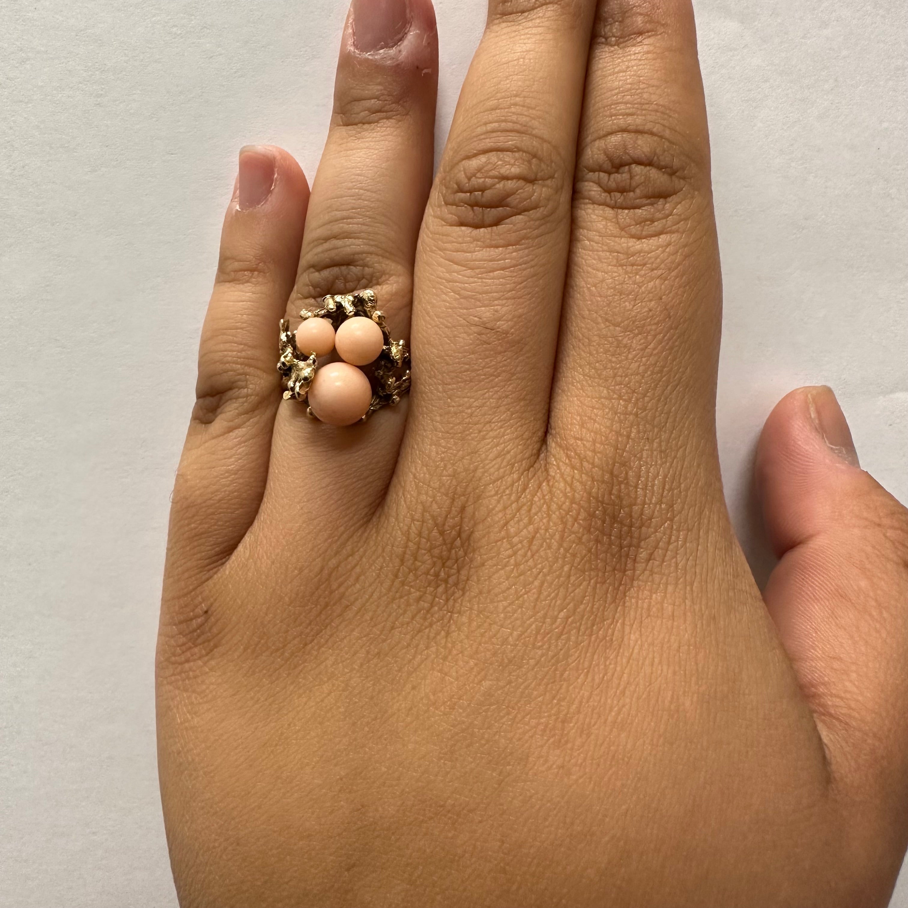 Coral Cocktail Ring | 6.50ctw | SZ 7.75 |