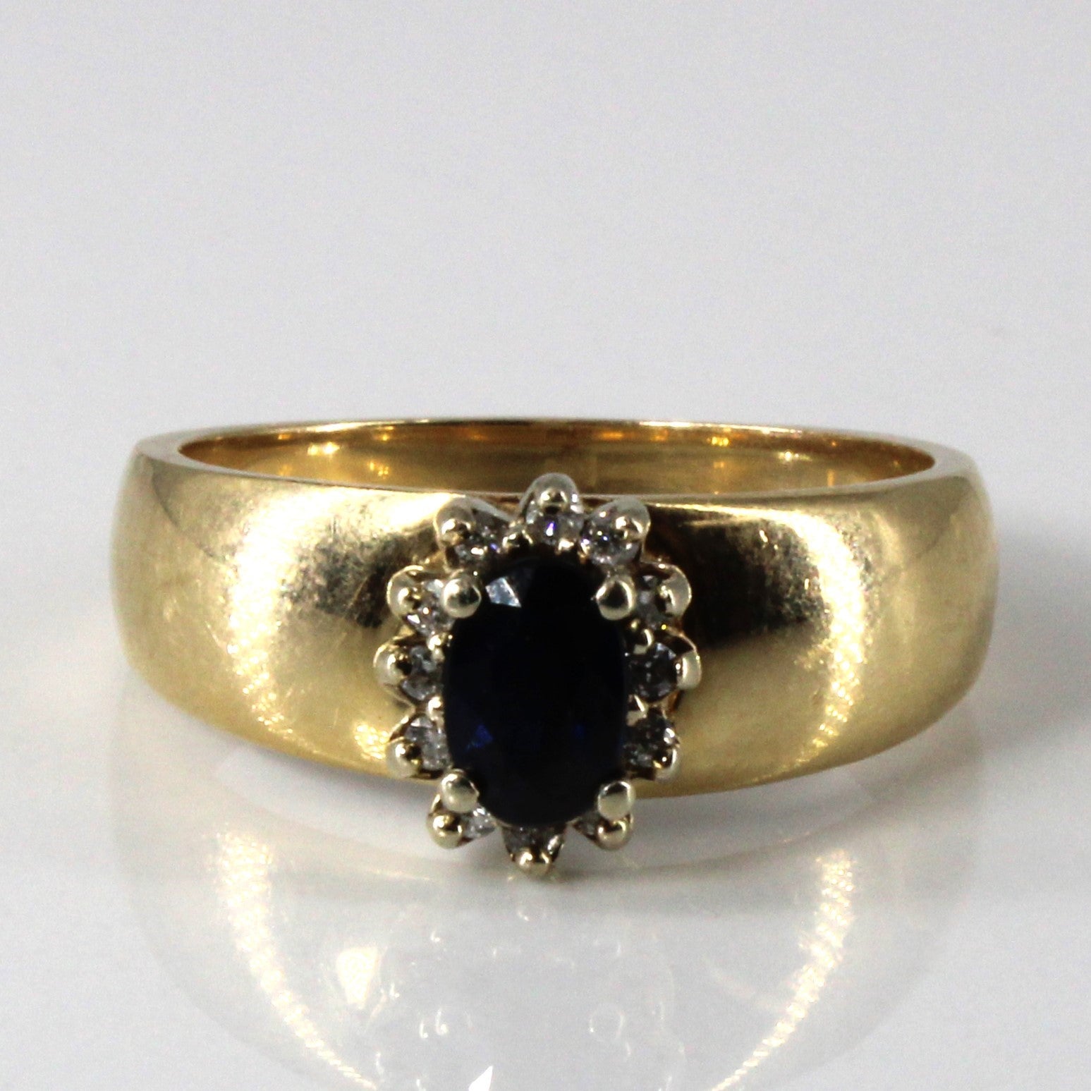 Sapphire & Diamond Halo Set Ring | 0.45ct | 0.12ctw | SZ 7.25 |