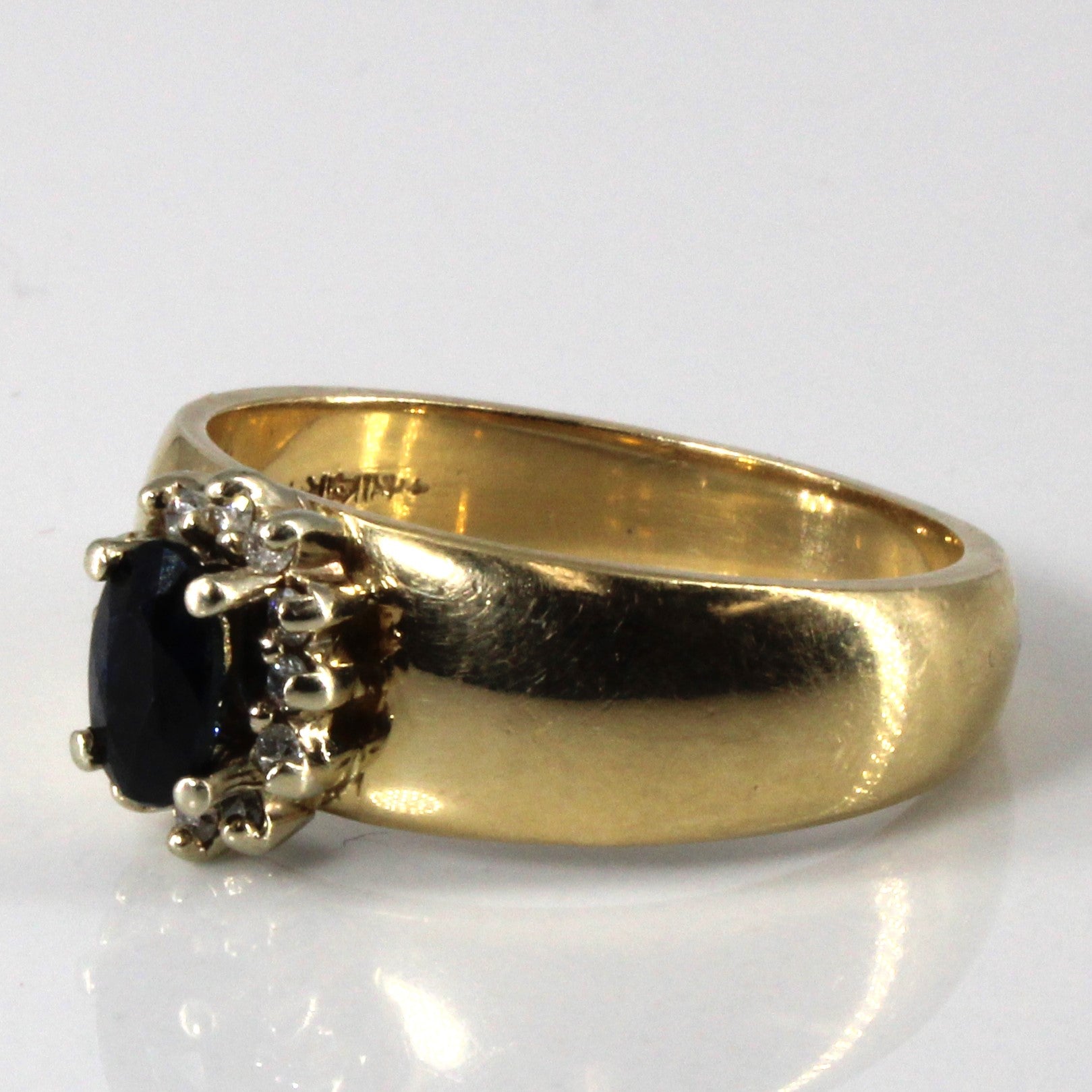 Sapphire & Diamond Halo Set Ring | 0.45ct | 0.12ctw | SZ 7.25 |