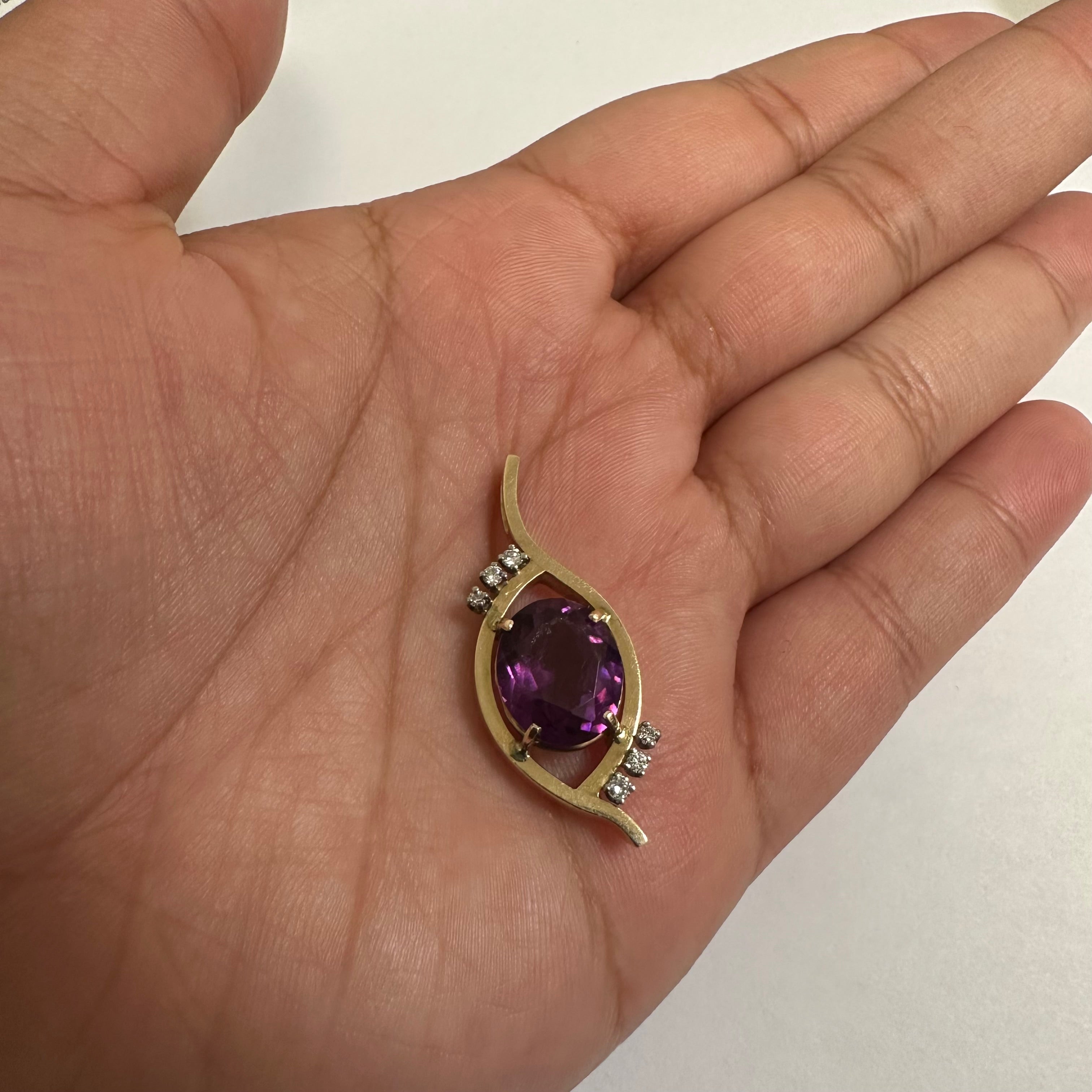 Vintage Glass & Diamond Pendant | 6.00ct, 0.12ctw |