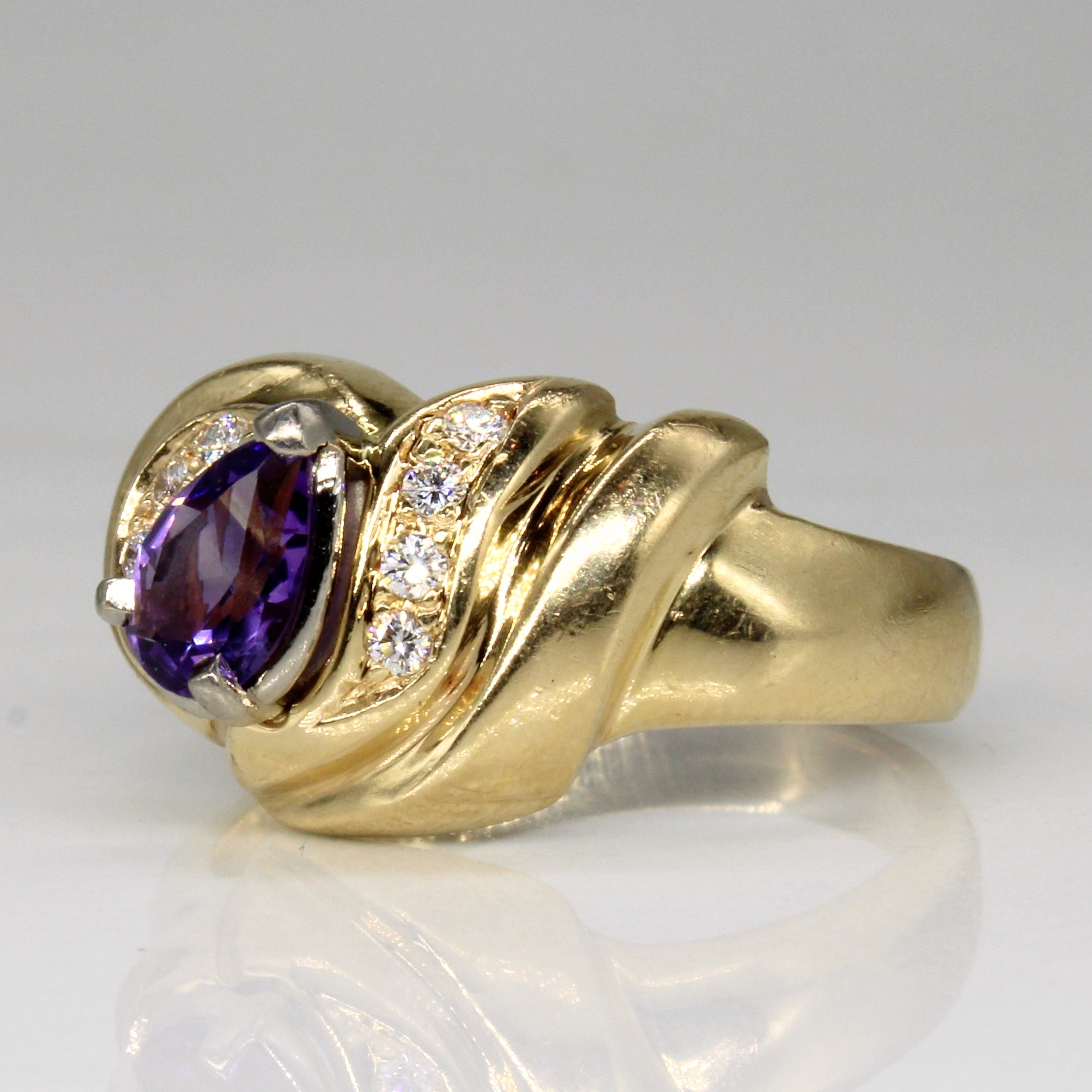 Amethyst & Diamond Cocktail Ring | 0.50ct, 0.11ctw | SZ 7.75 |