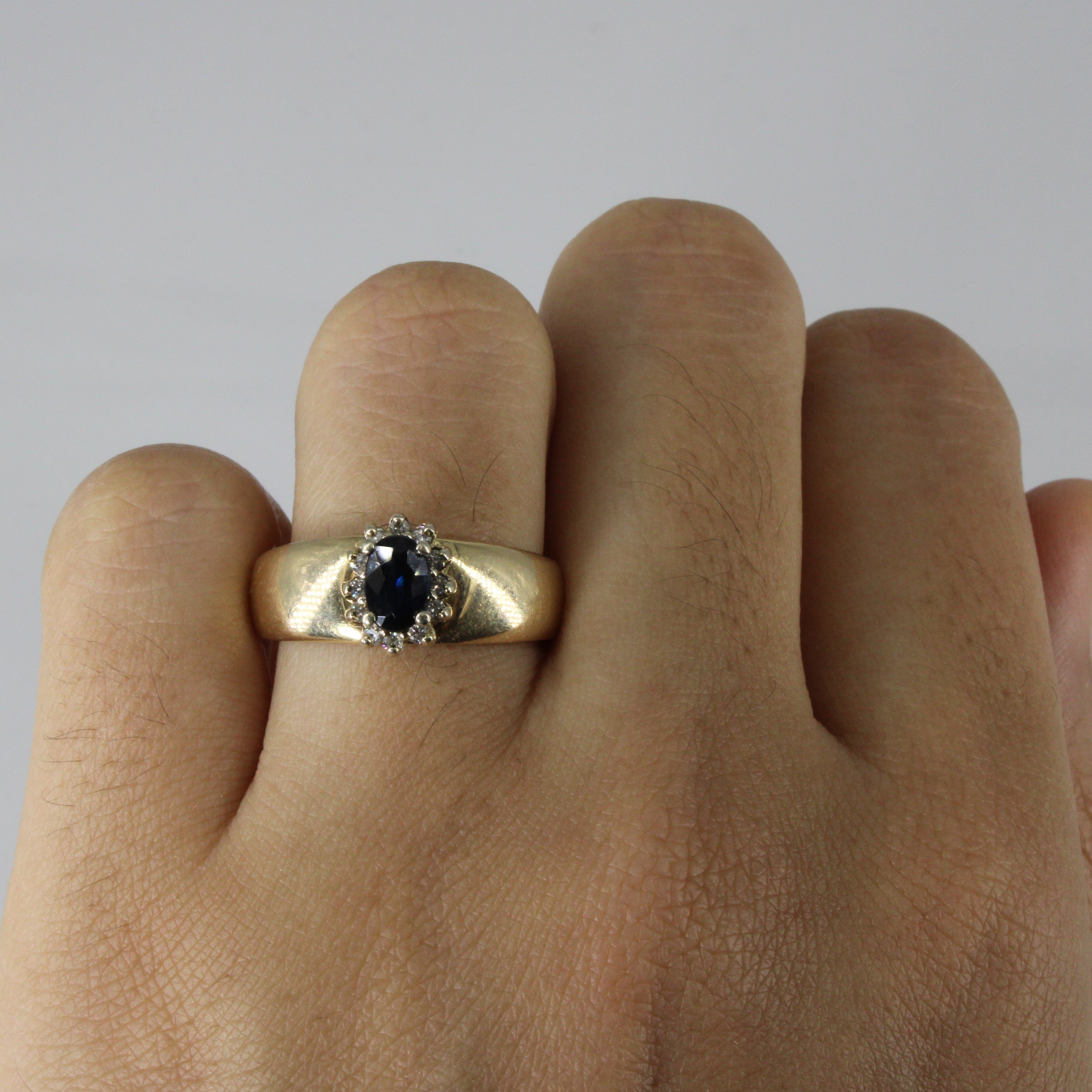 Sapphire & Diamond Halo Set Ring | 0.45ct | 0.12ctw | SZ 7.25 |