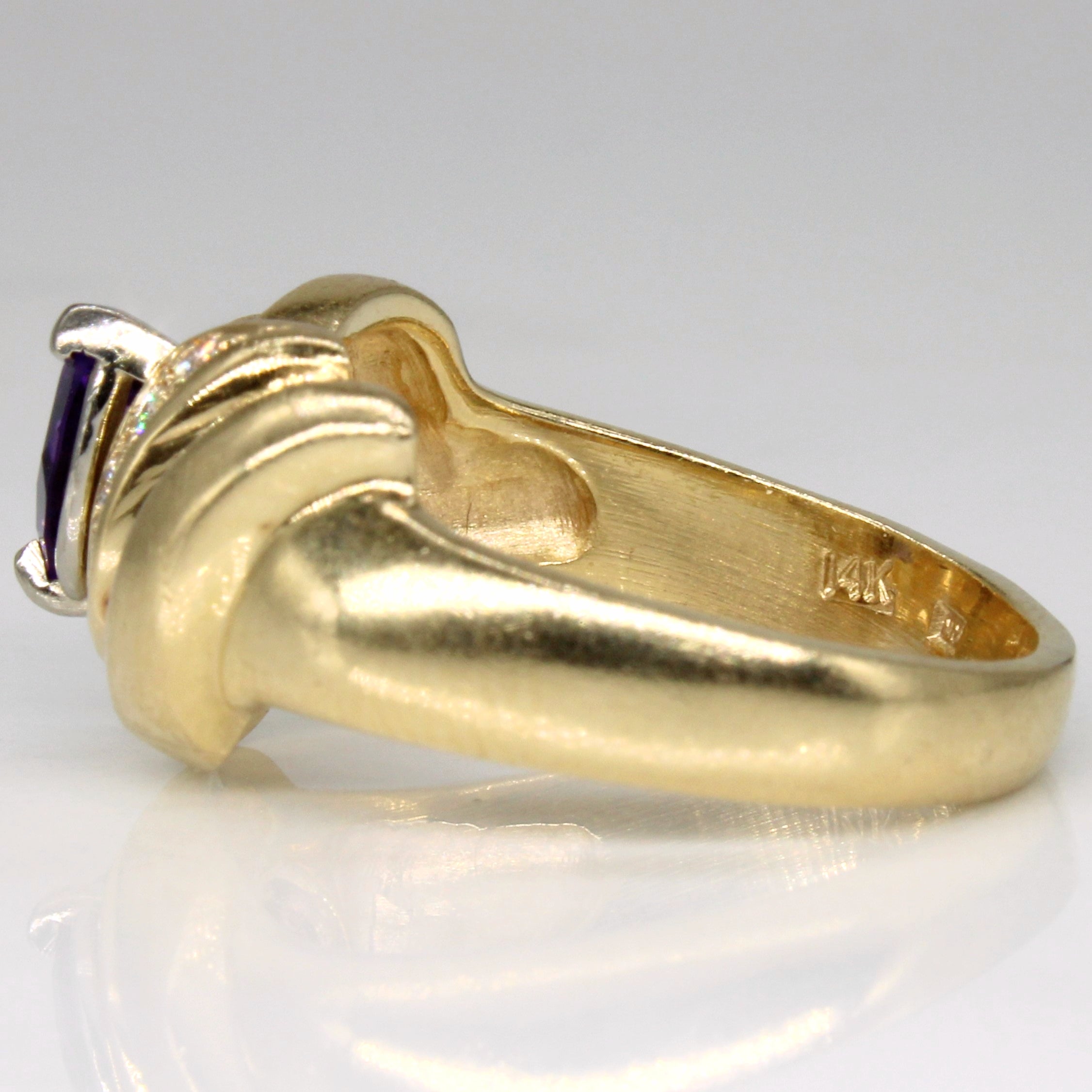 Amethyst & Diamond Cocktail Ring | 0.50ct, 0.11ctw | SZ 7.75 |