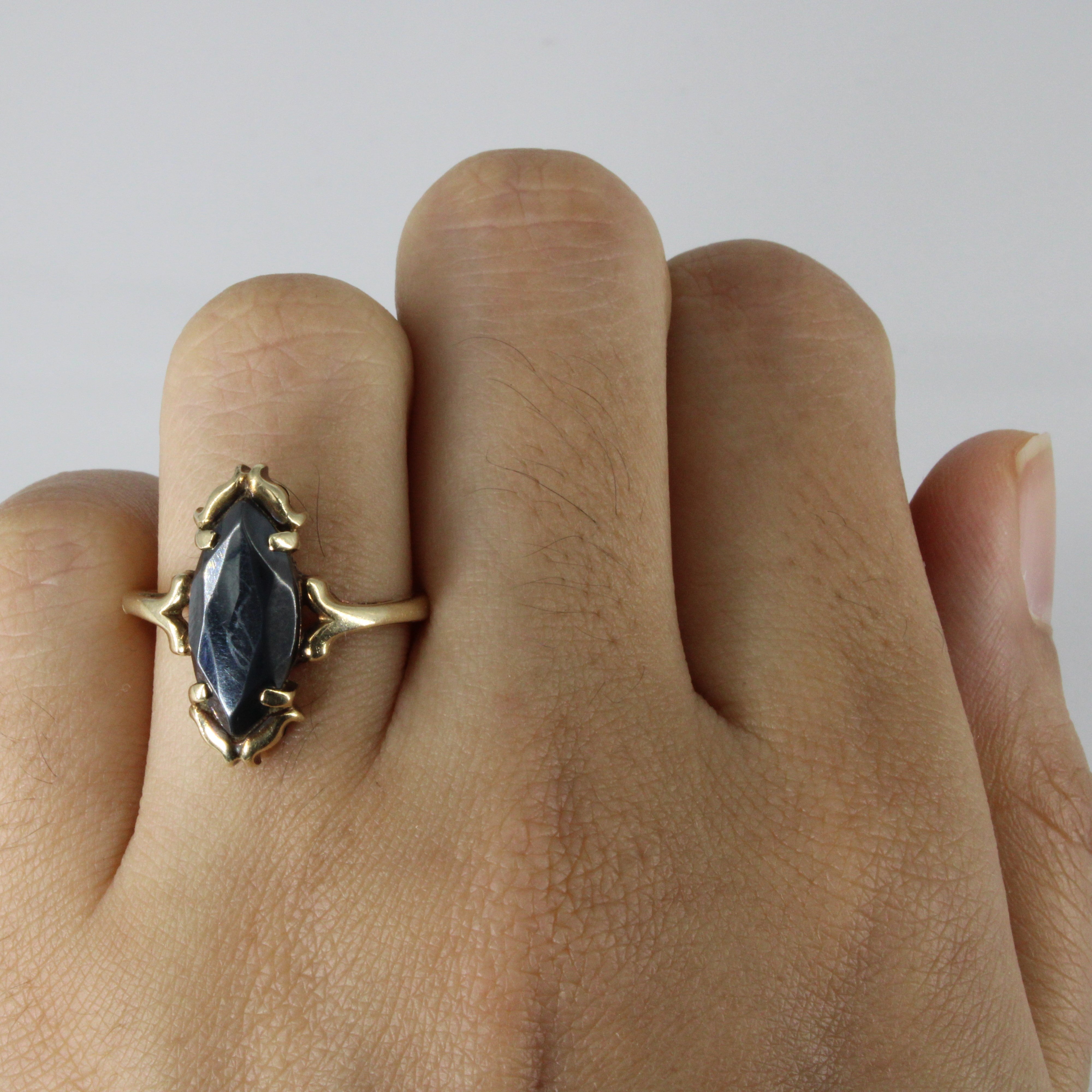 Solitaire Hematite Ring | 3.50ct | SZ 7 |