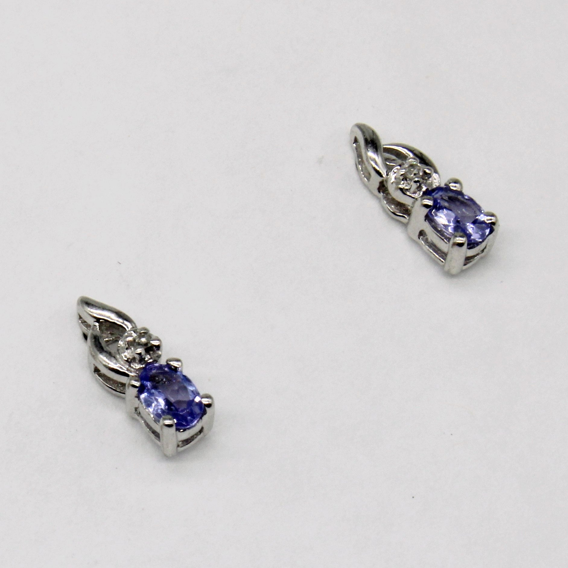 Tanzanite & Diamond Stud Earrings | 0.17ctw, 0.01ctw |