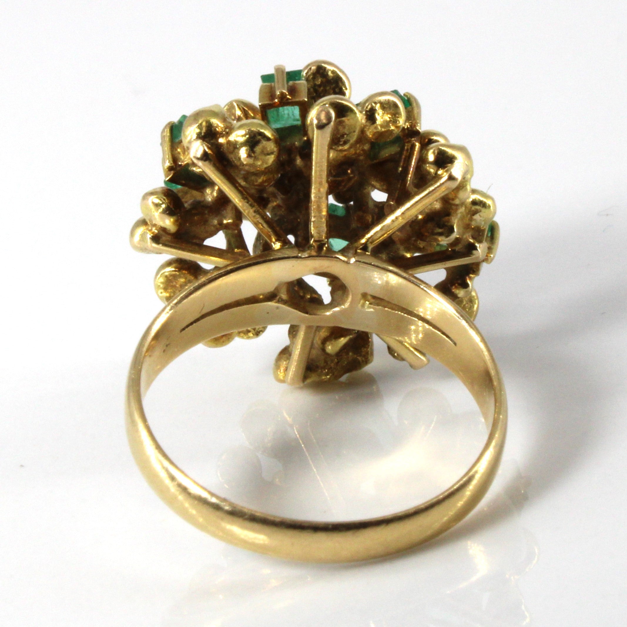 Textured Emerald Cocktail Ring | 0.68ctw | SZ 6.75 |