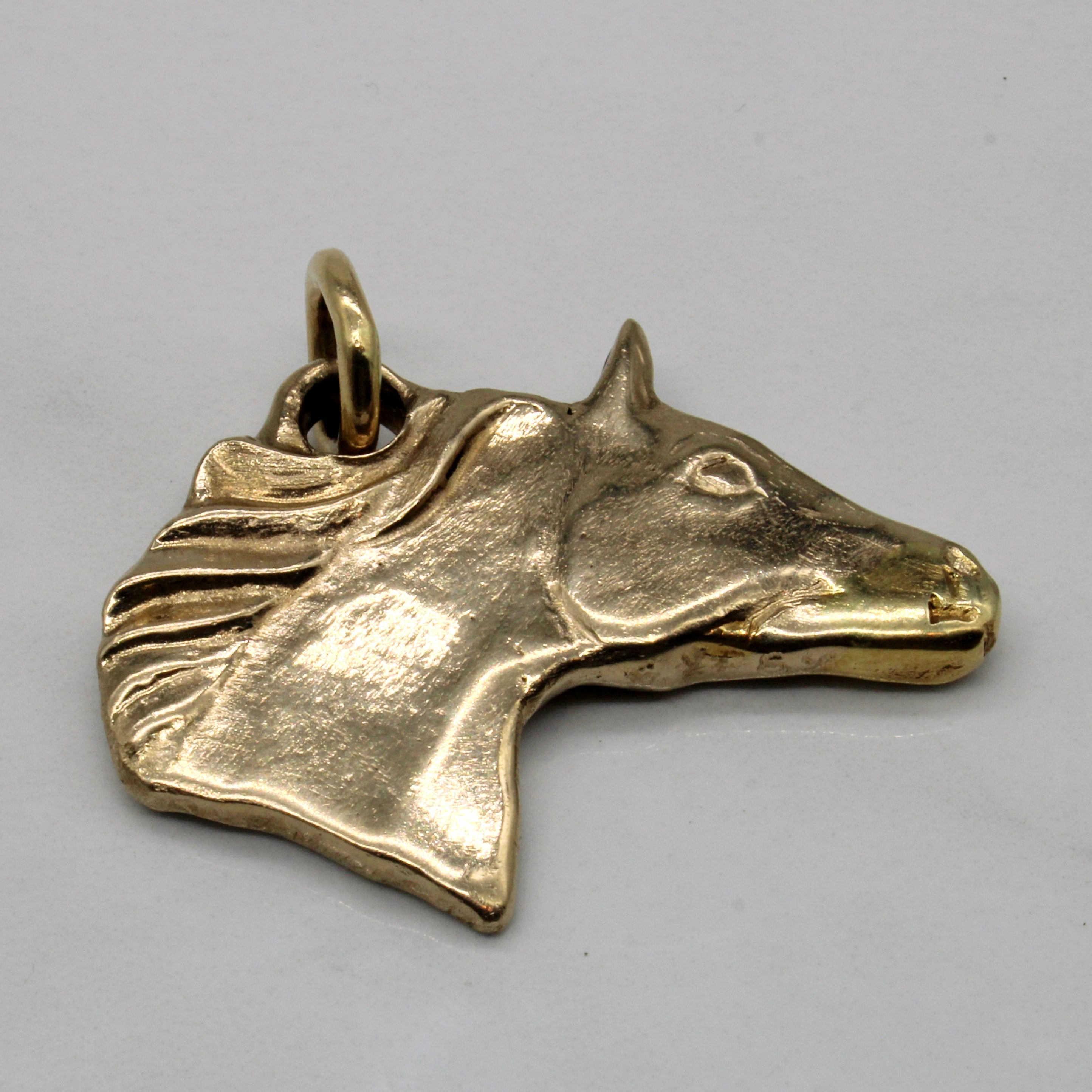 18k Yellow Gold Horse Pendant