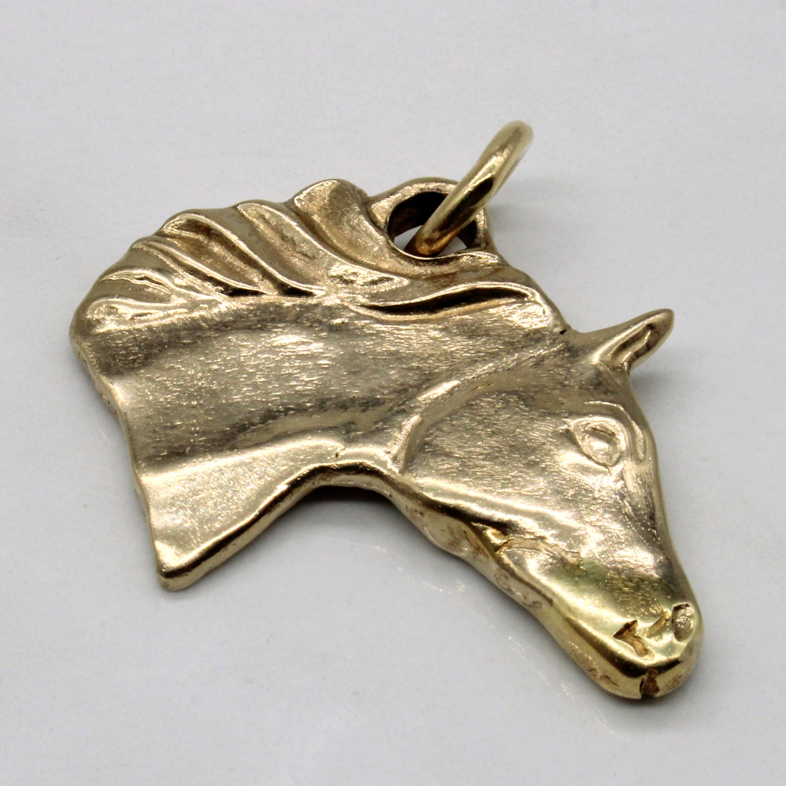 18k Yellow Gold Horse Pendant