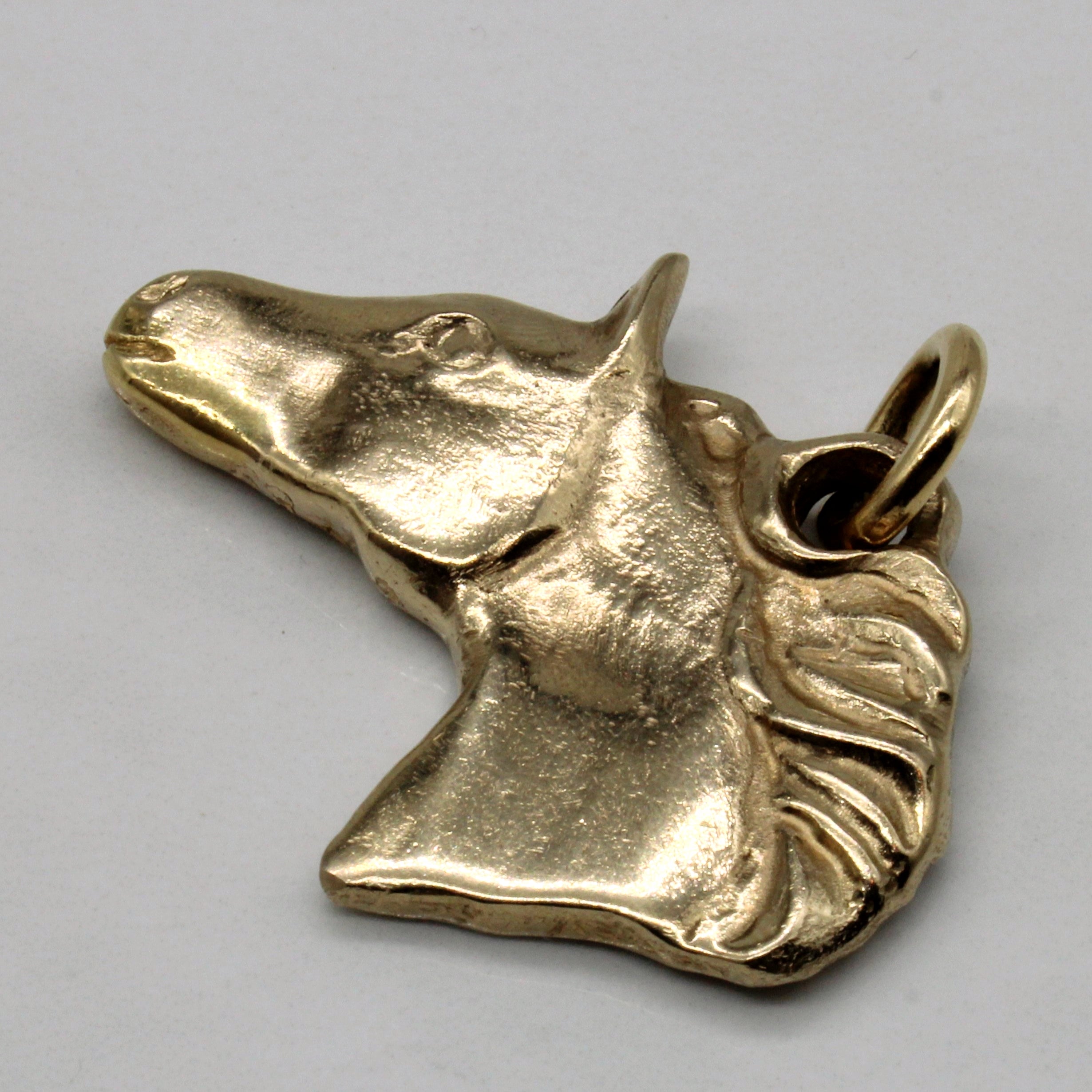 18k Yellow Gold Horse Pendant