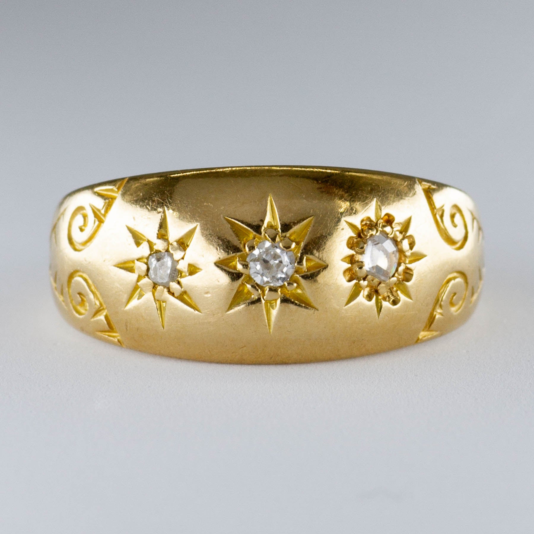 Victorian Rose & Old European Cut Carved Diamond Ring | 0.07ctw | SZ 6.25 |