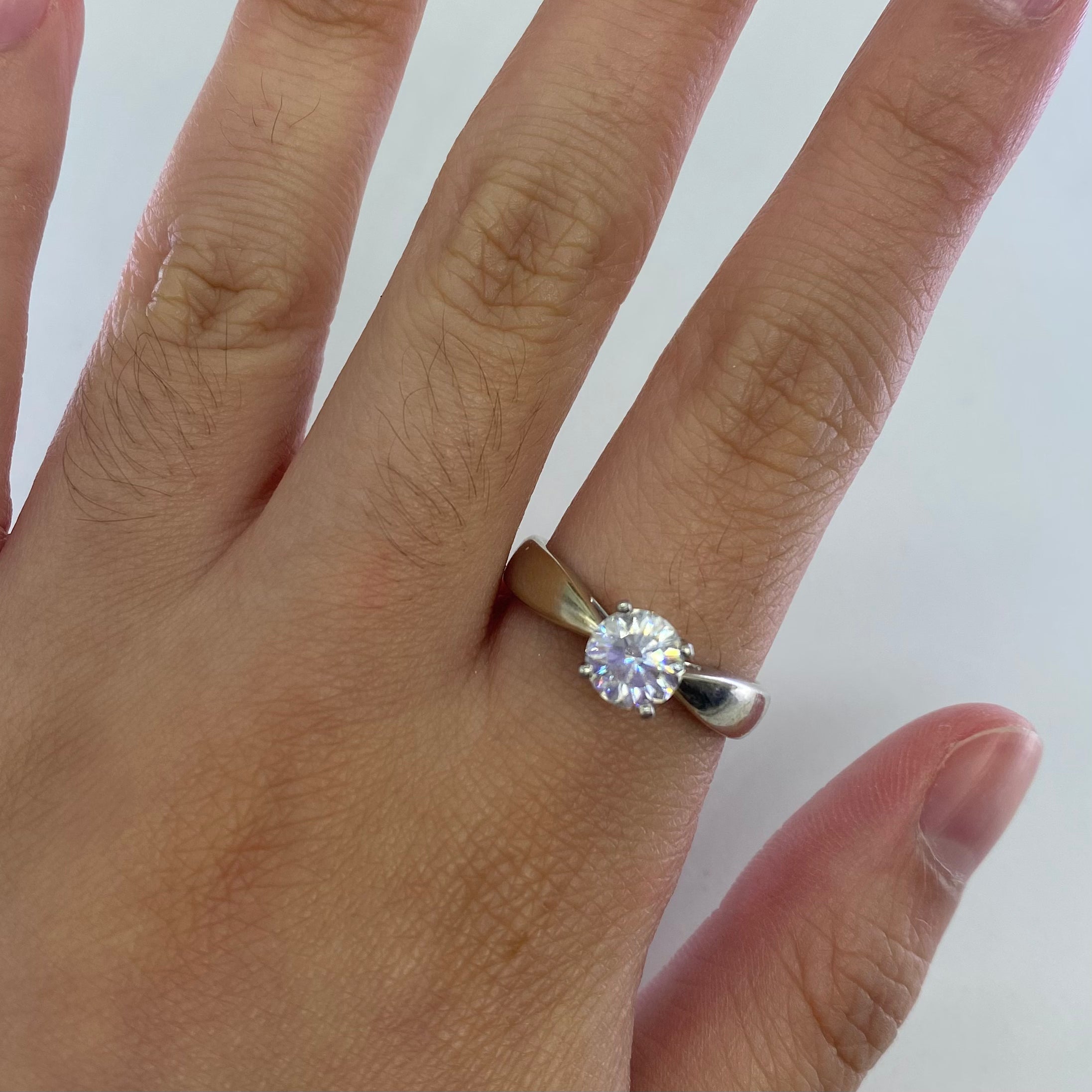 Bague de fiançailles solitaire en diamant canadien à 100 facettes | 1,07 ct | Taille 8,25 |