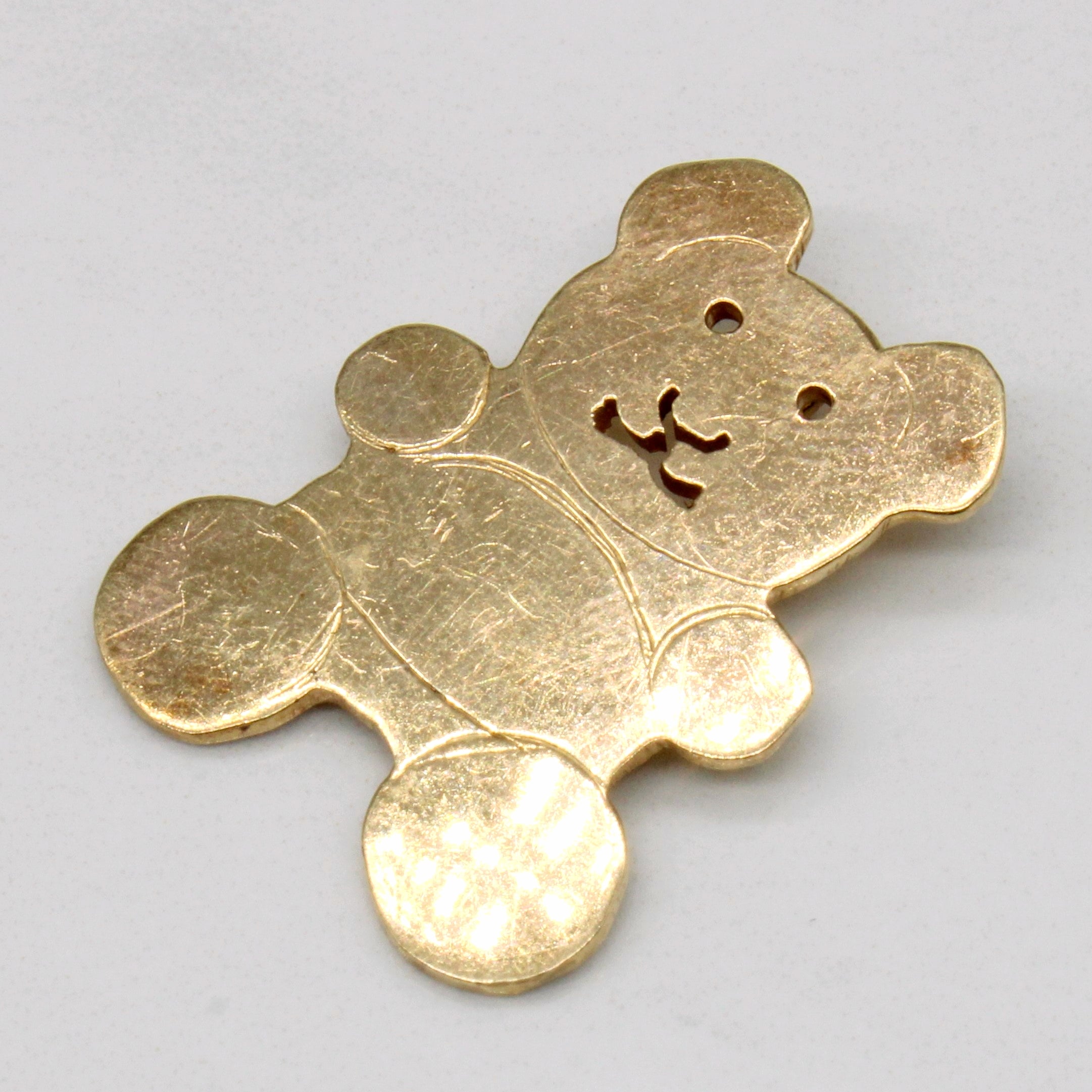 10k Yellow Gold Teddy Bear Pendant