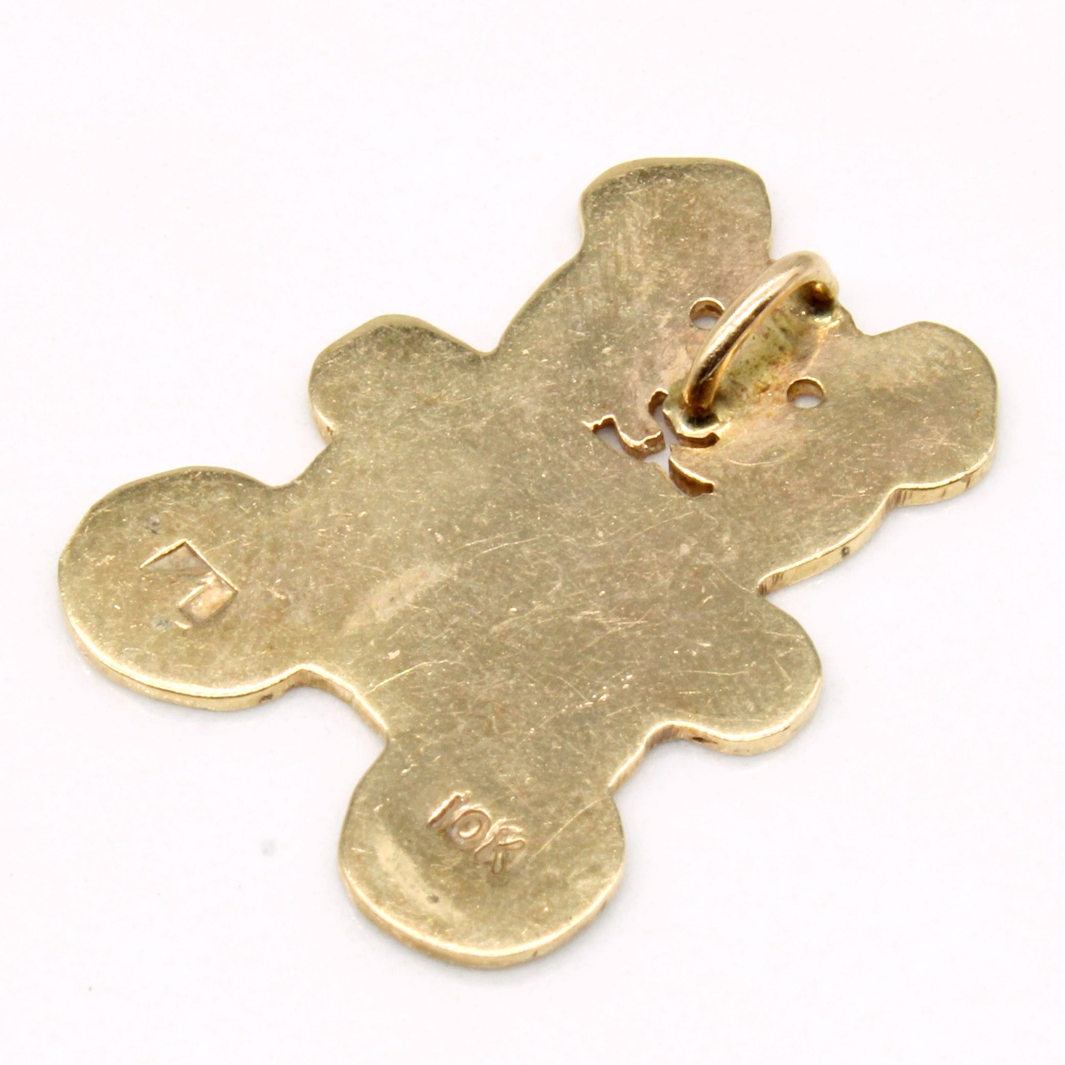 10k Yellow Gold Teddy Bear Pendant
