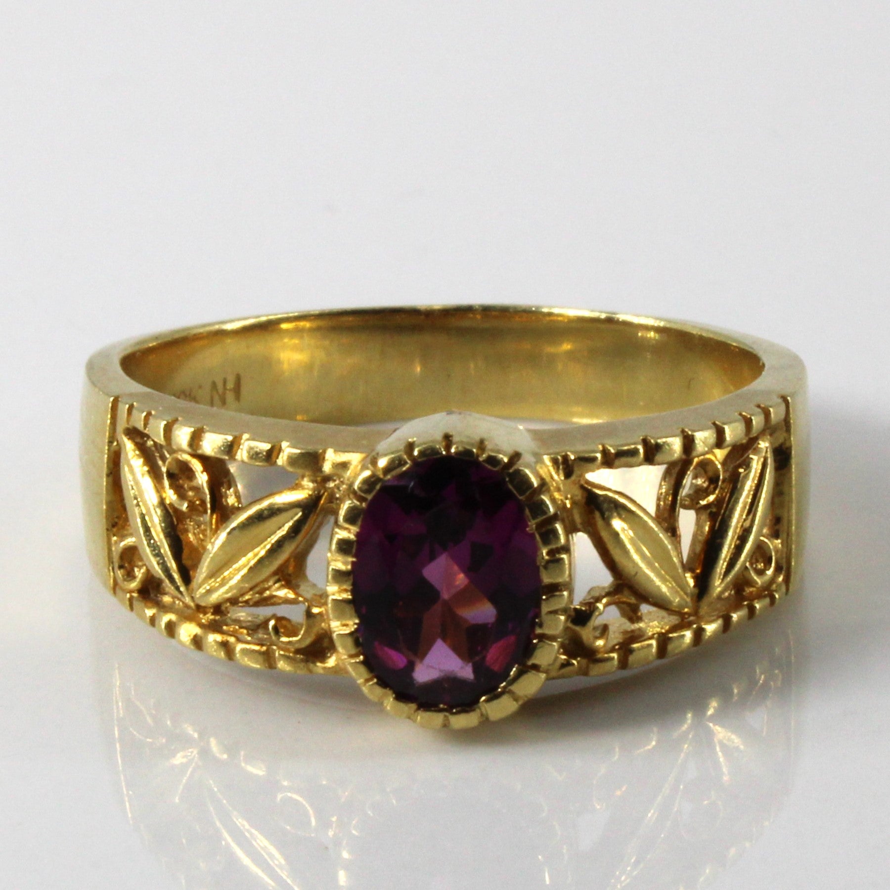 Bague en filigrane de grenat rhodolite serti clos | 0,80 ct | Taille 7,75 |