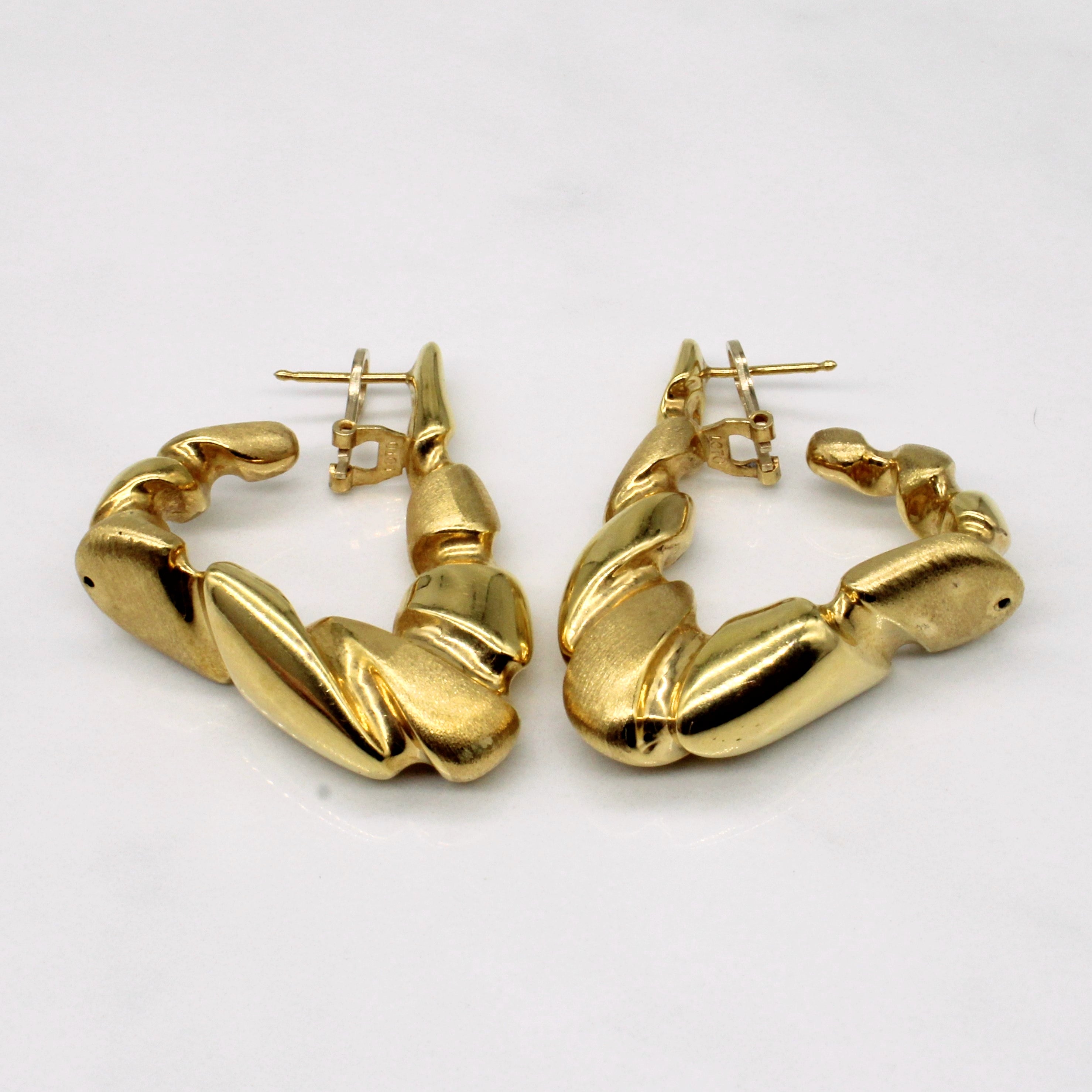 Italian 18k Yellow Gold Hoop Earrings