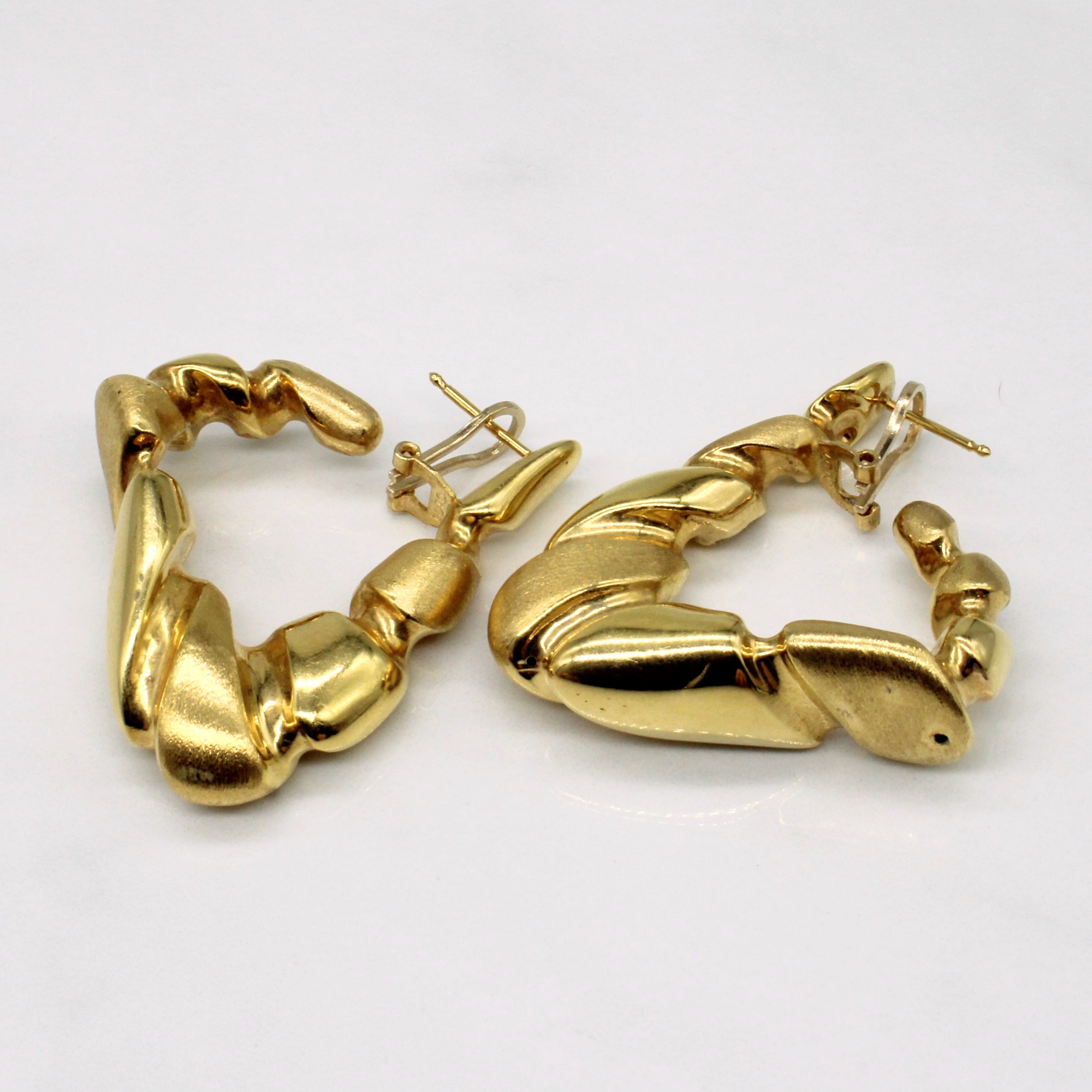 Italian 18k Yellow Gold Hoop Earrings
