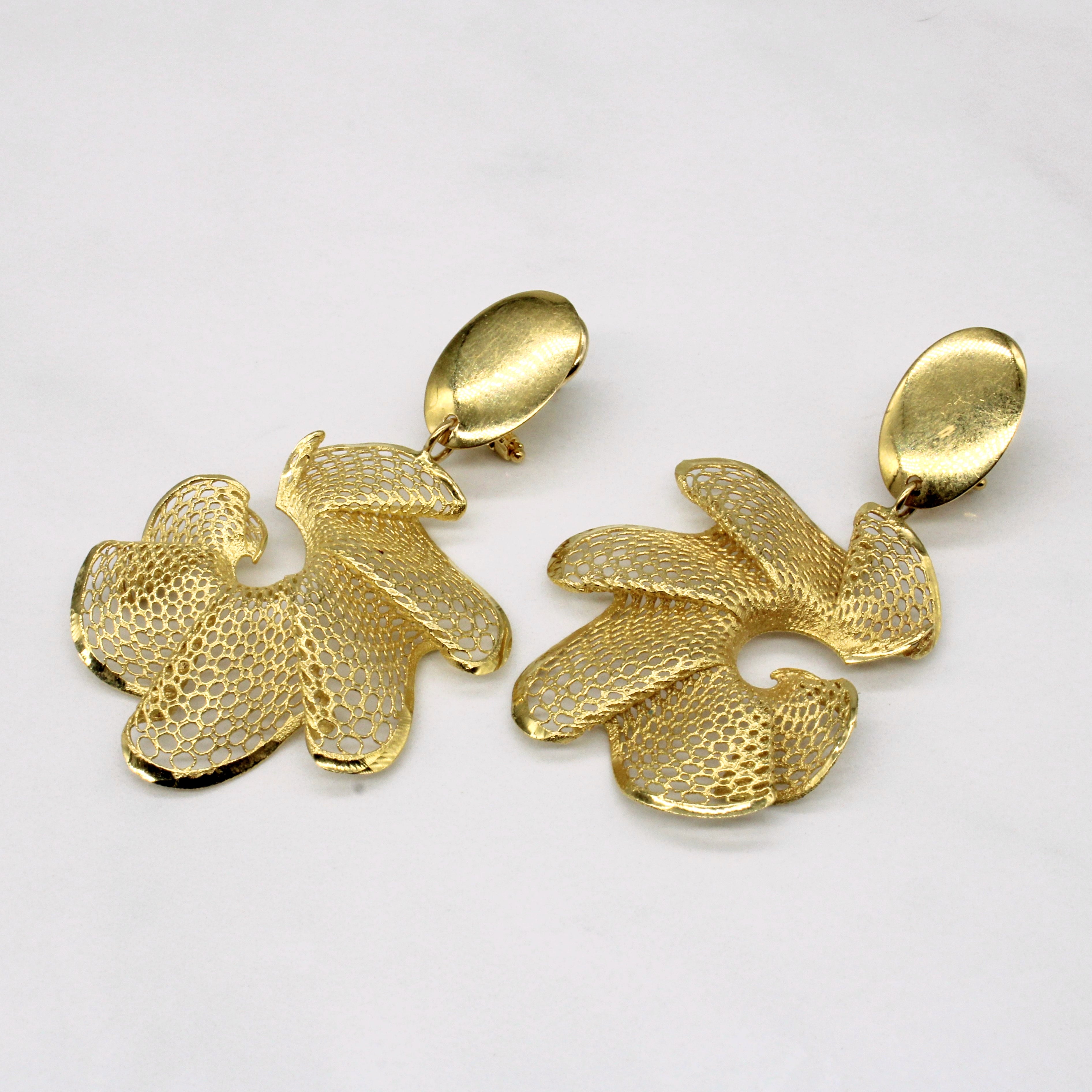 18k Yellow Gold Drop Earrings