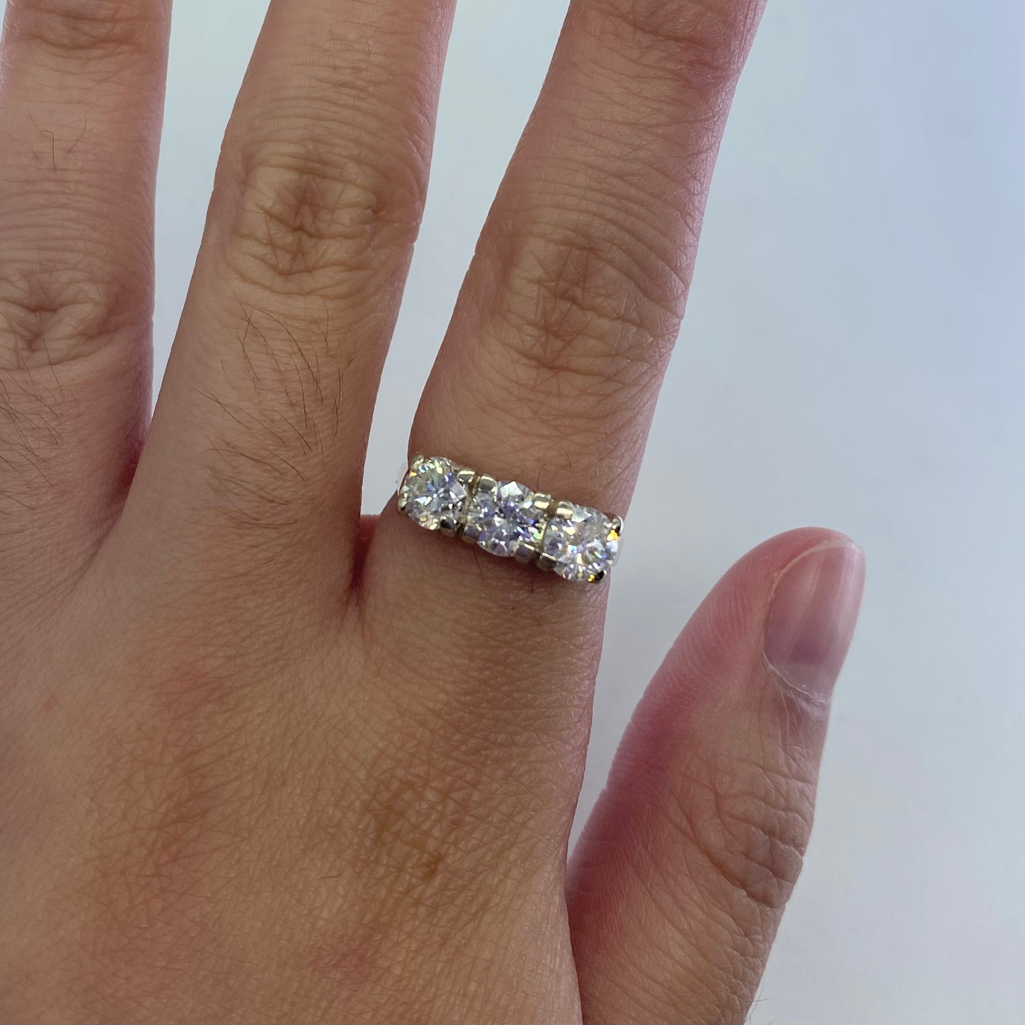 Bague de fiançailles trois diamants | 1,61 ct | Taille 6,75 |