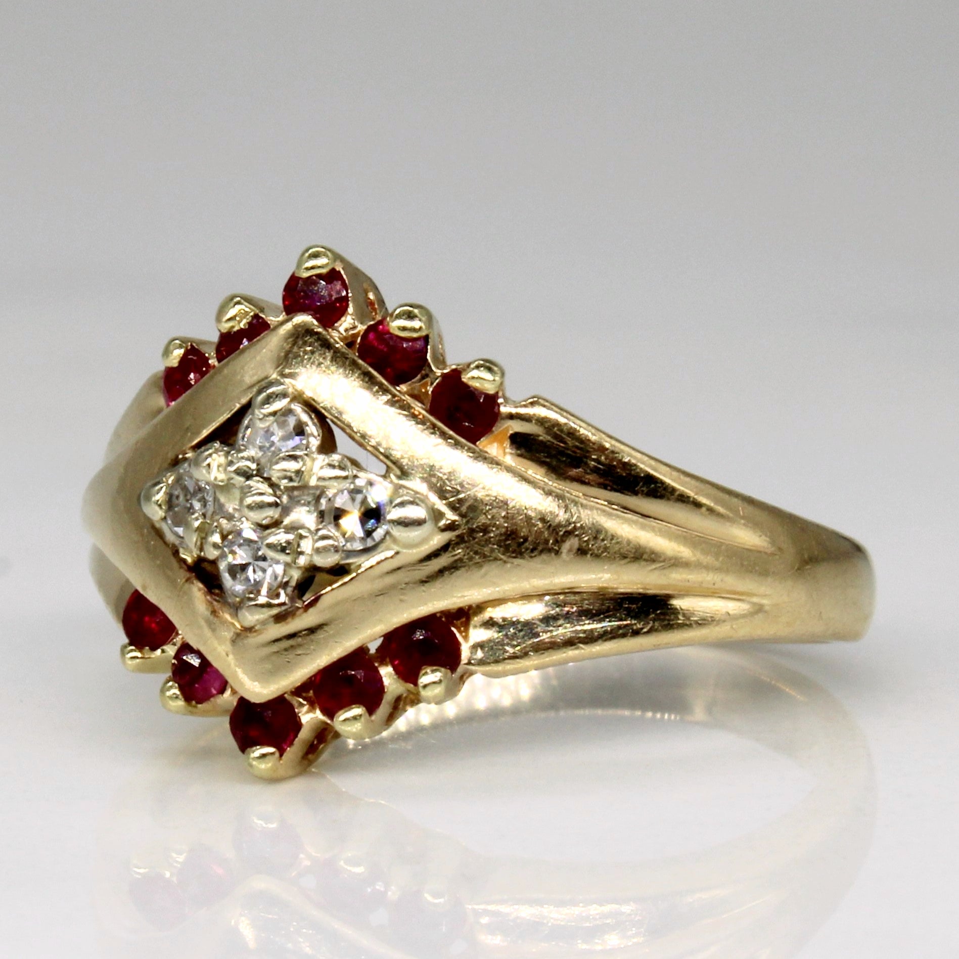Ruby & Diamond Cocktail Ring | 0.20ctw, 0.06ctw | SZ 5 |