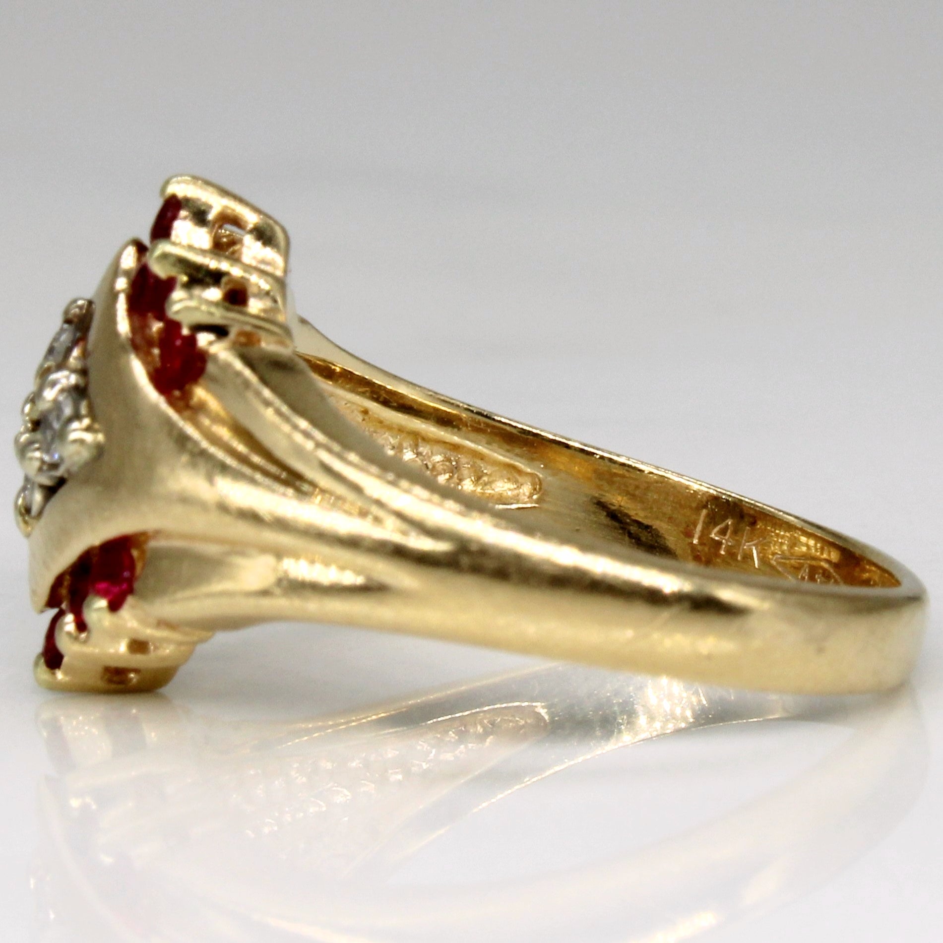 Ruby & Diamond Cocktail Ring | 0.20ctw, 0.06ctw | SZ 5 |