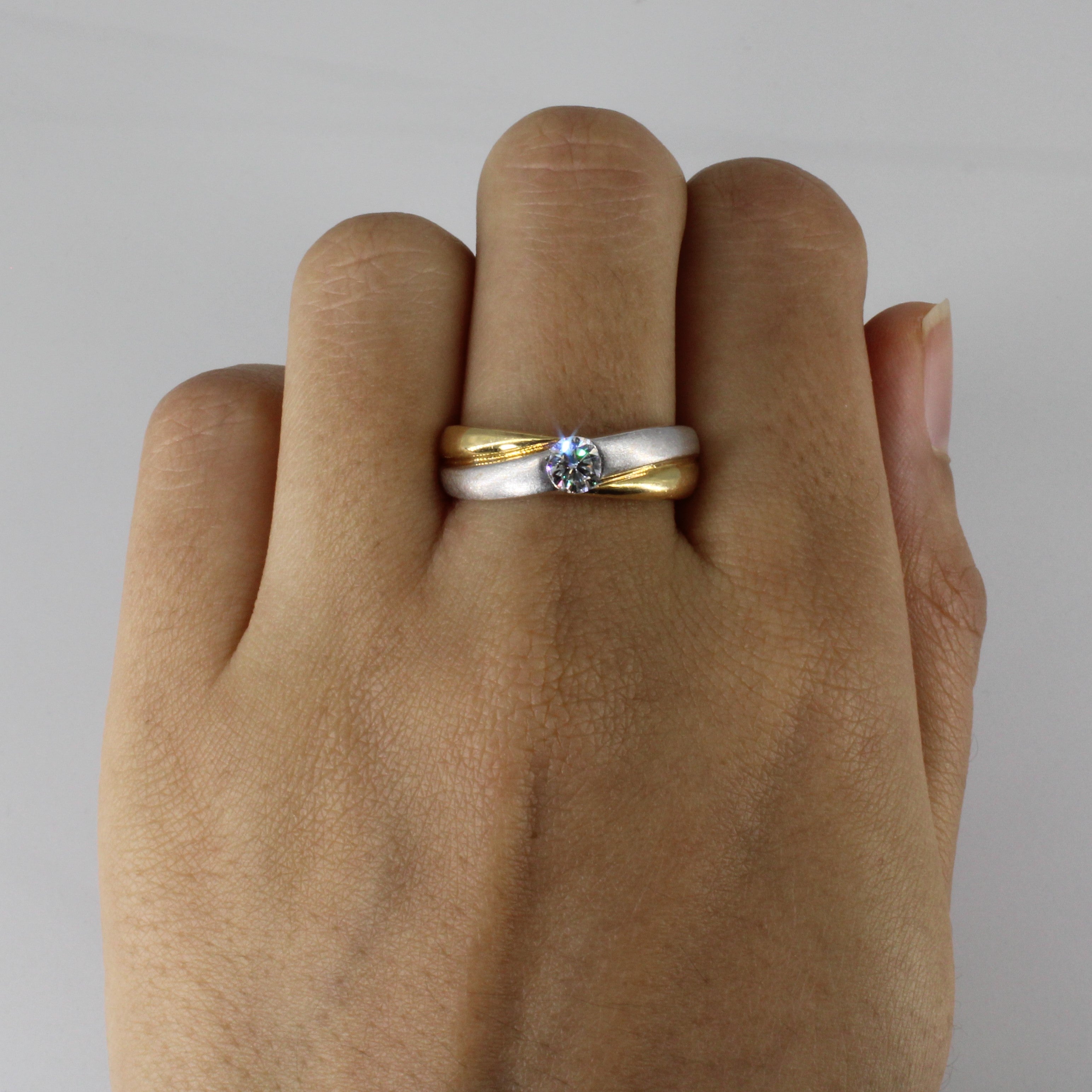 Two Tone Bypass Diamond Band | 0.42ct | SZ 8.5 |