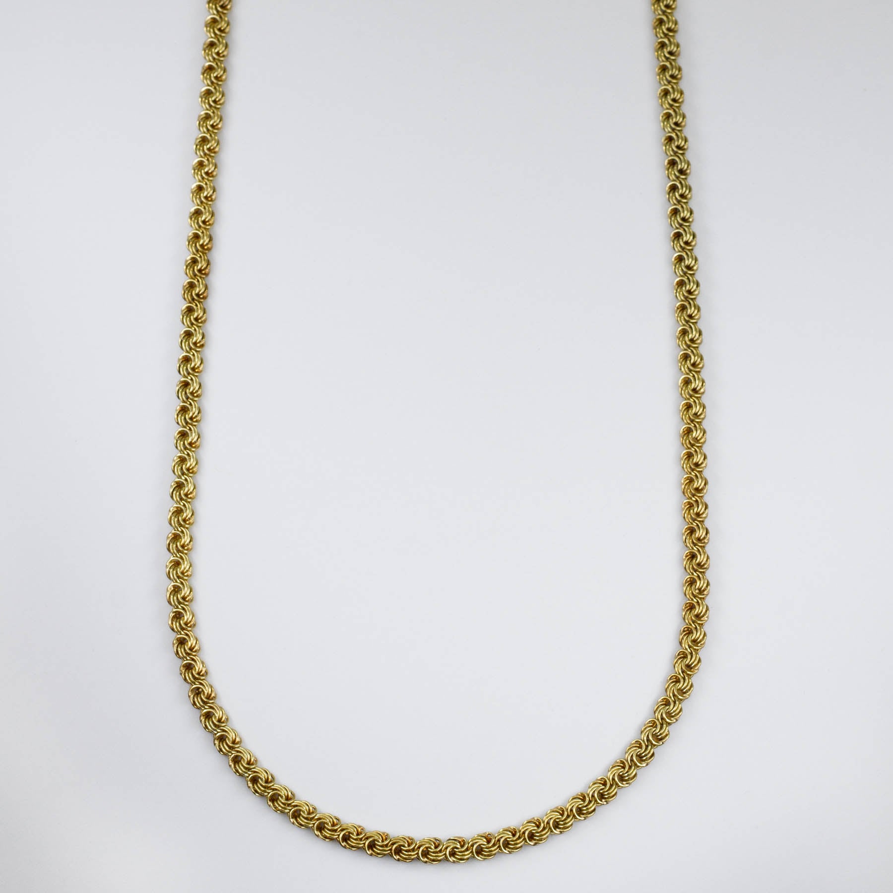 14k Yellow Gold Woven Link Necklace | 23" |