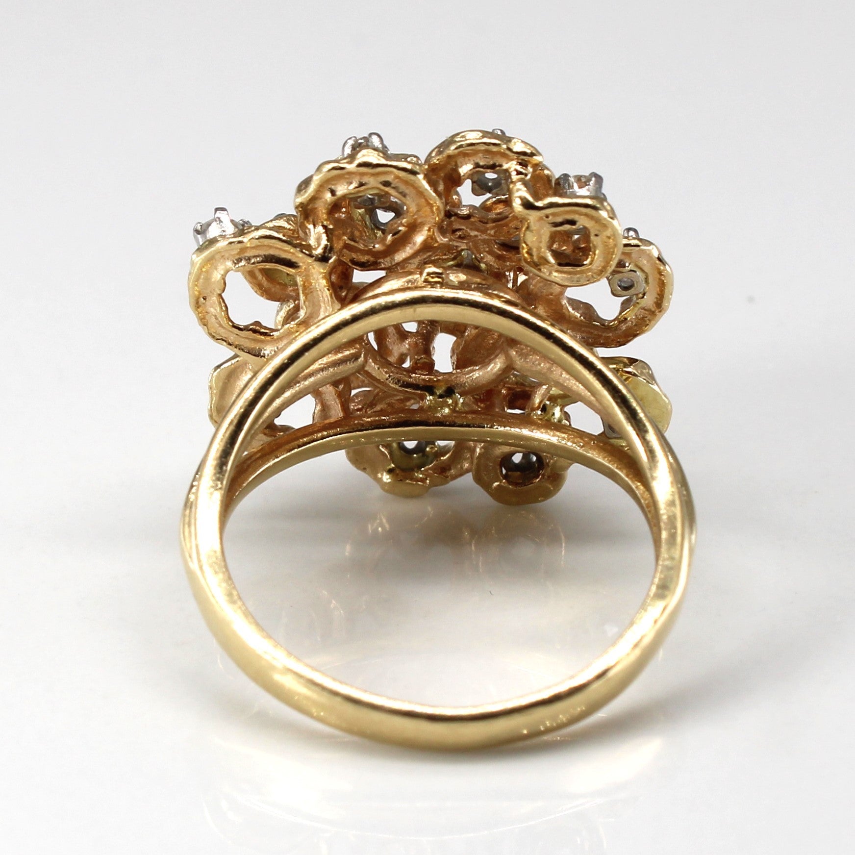 Synthetic Ruby & Diamond Cocktail Ring | 0.37ct | 0.21ctw | SZ 8 |