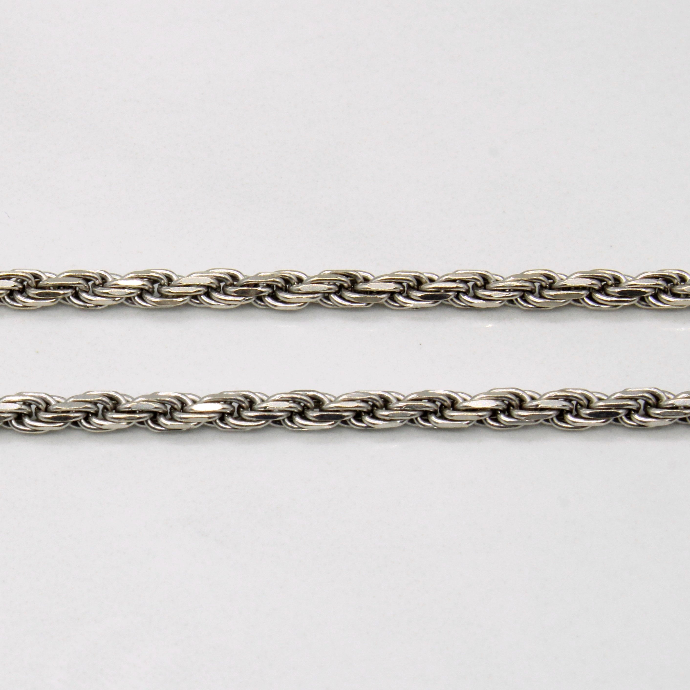 14k White Gold Rope Chain | 22" |