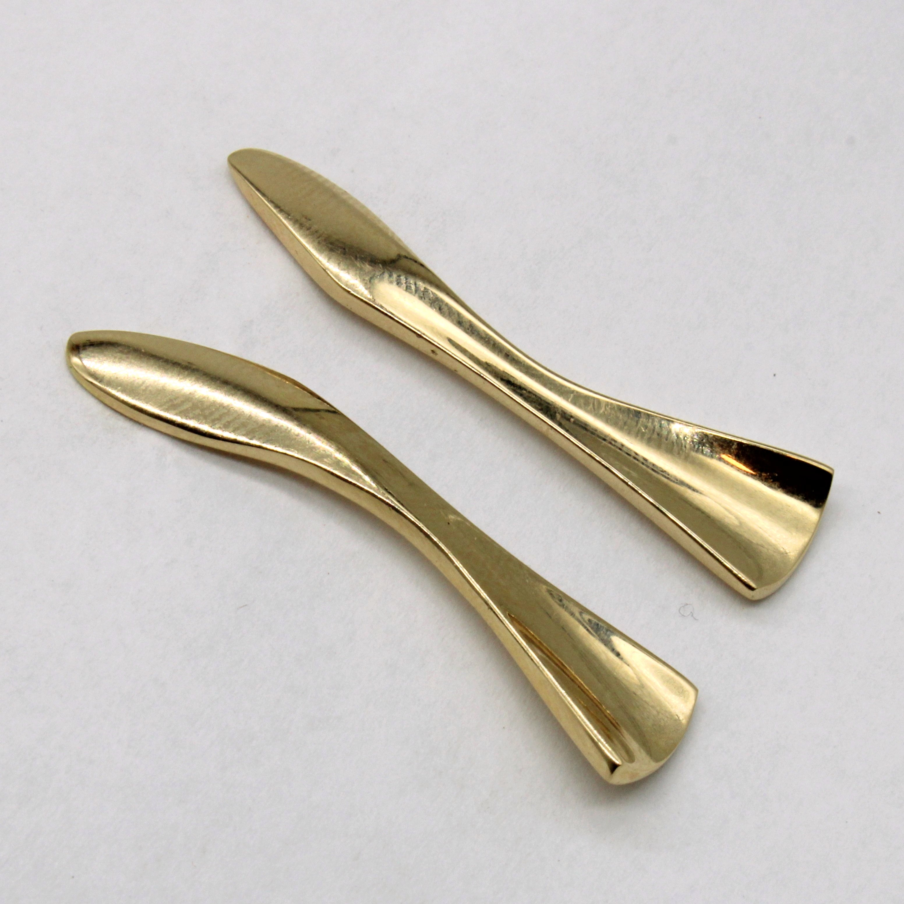 14k Yellow Gold Drop Twist Earrings
