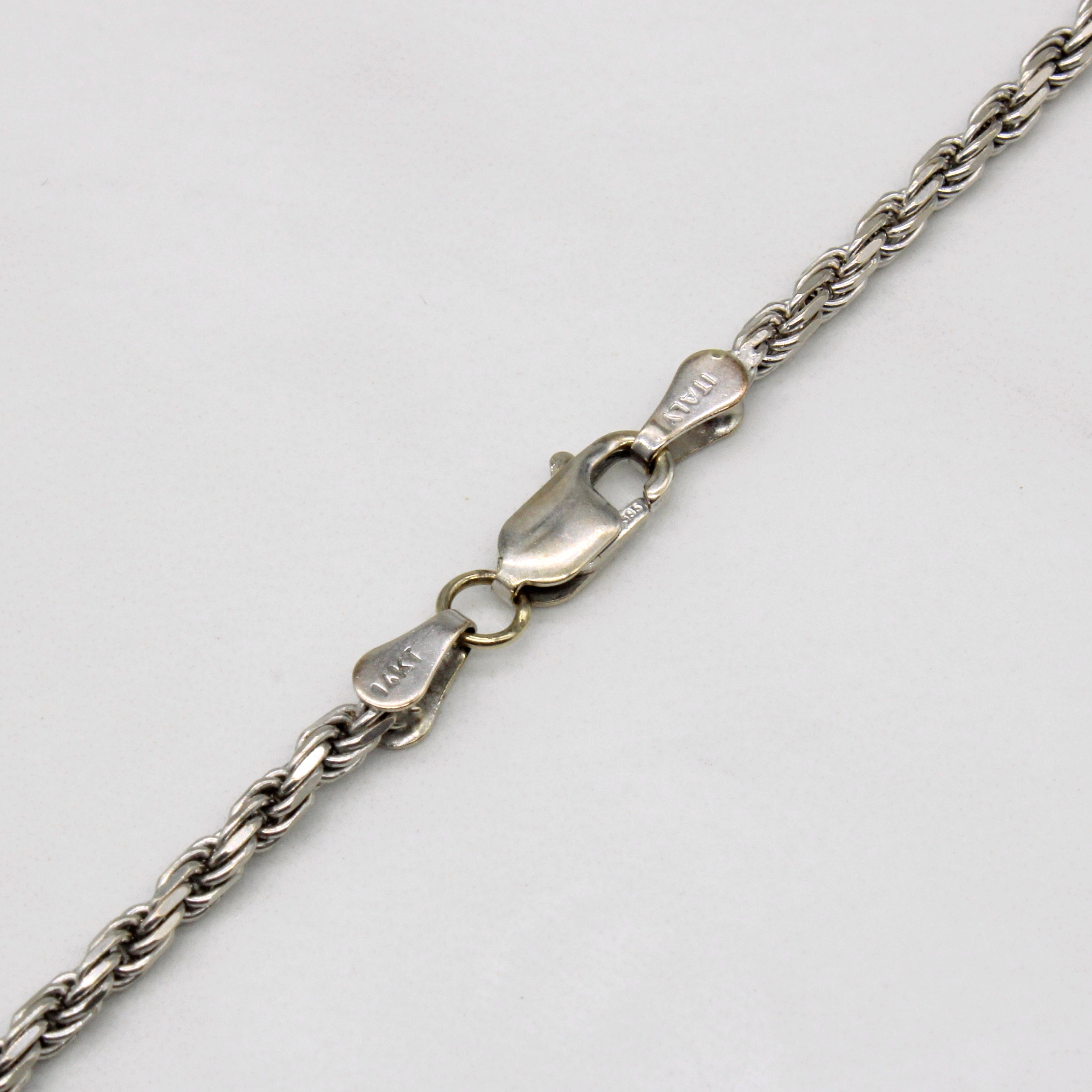14k White Gold Rope Chain | 22" |