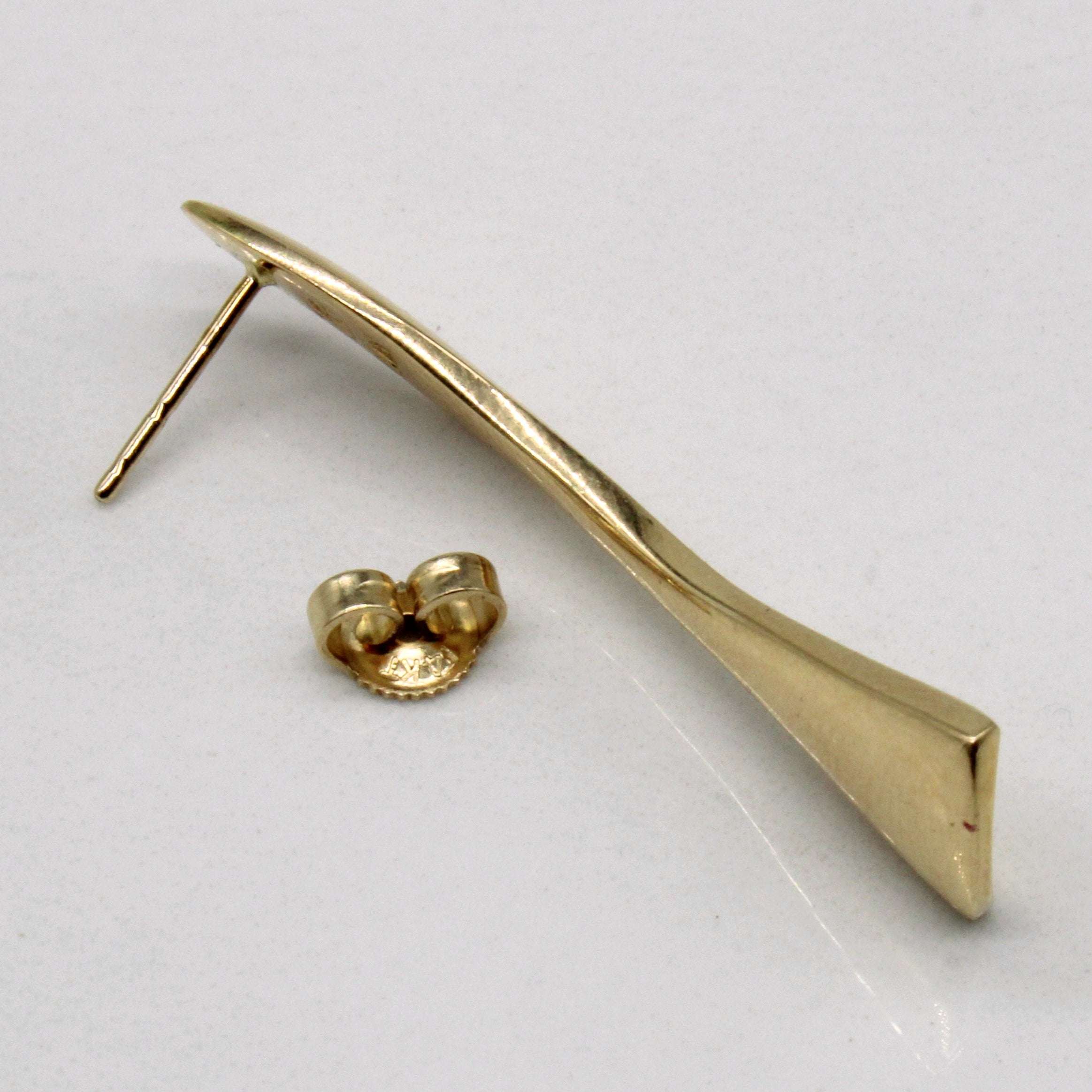 14k Yellow Gold Drop Twist Earrings