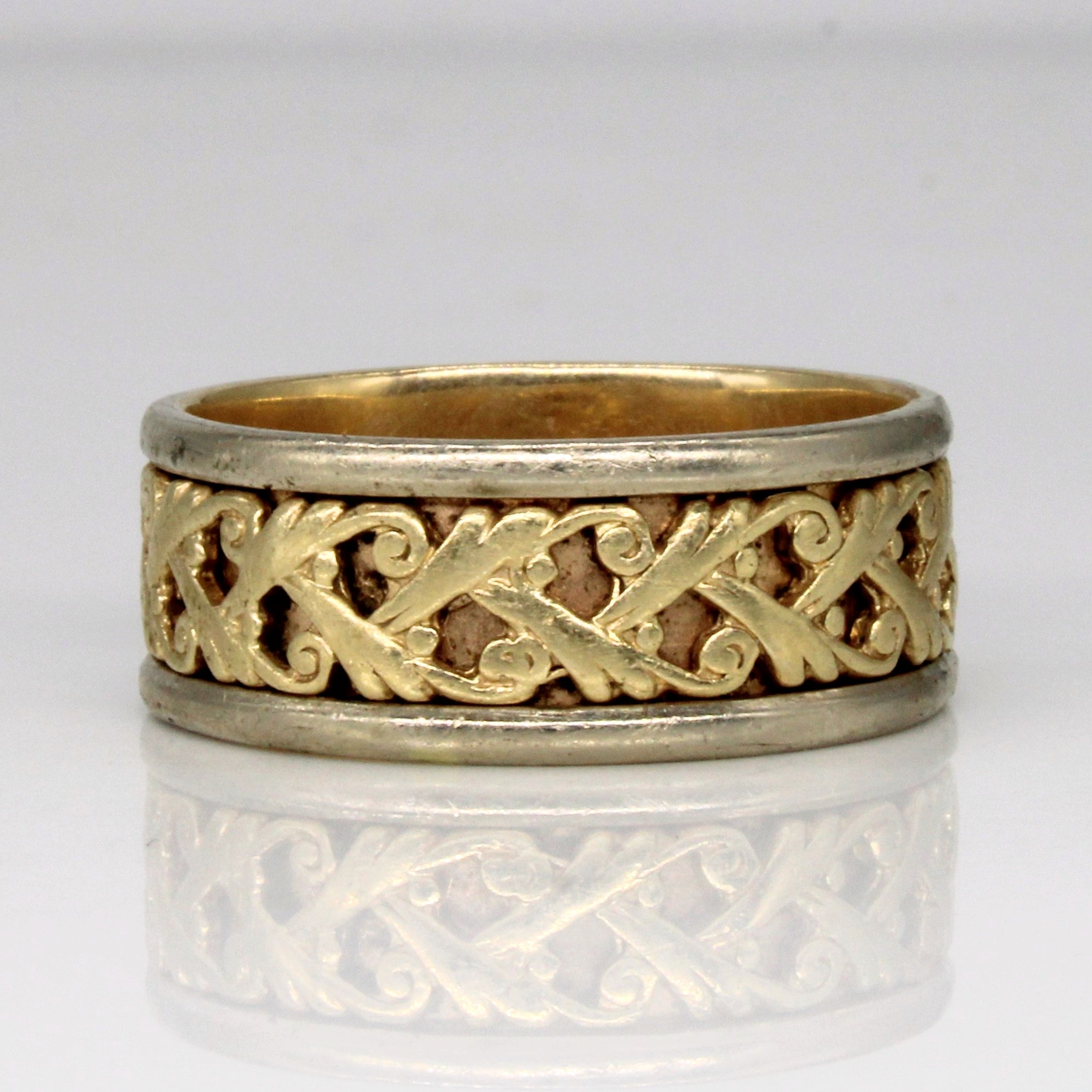 14k Yellow Gold Lattice Band | SZ 12.75 |