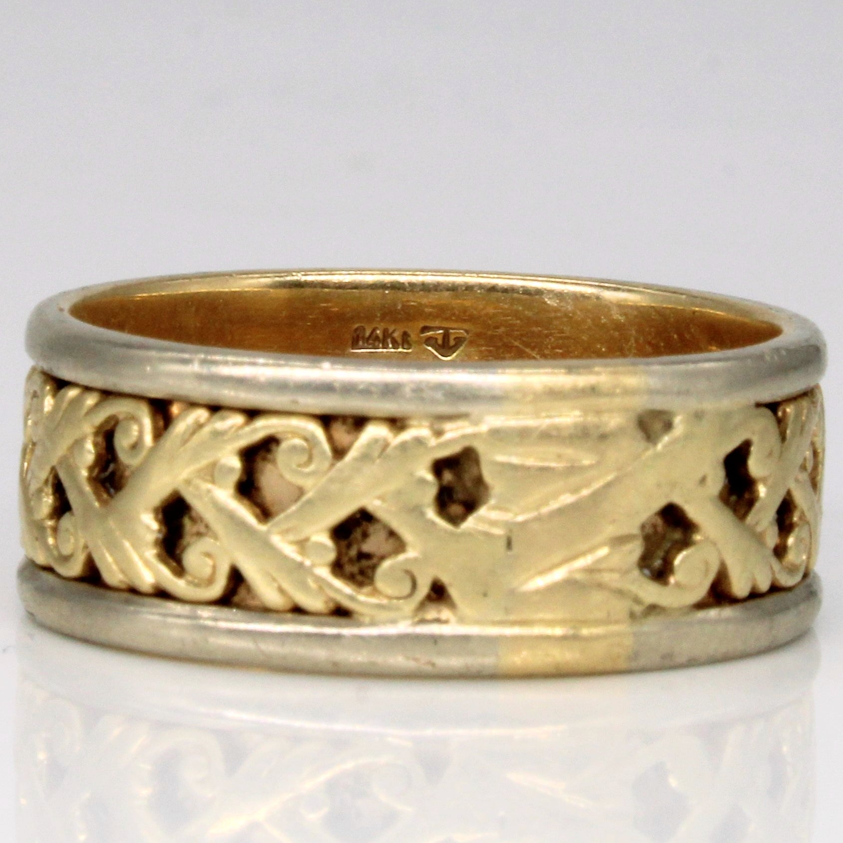 14k Yellow Gold Lattice Band | SZ 12.75 |