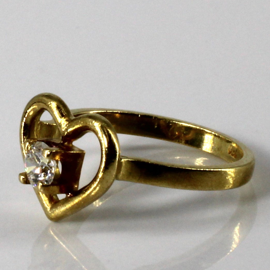 Solitaire Set Diamond Heart Shaped Ring | 0.30ct | SZ 6.75 |
