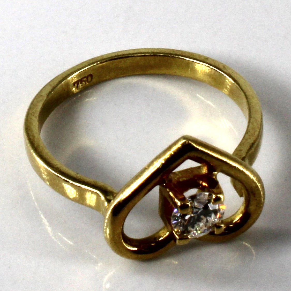 Solitaire Set Diamond Heart Shaped Ring | 0.30ct | SZ 6.75 |