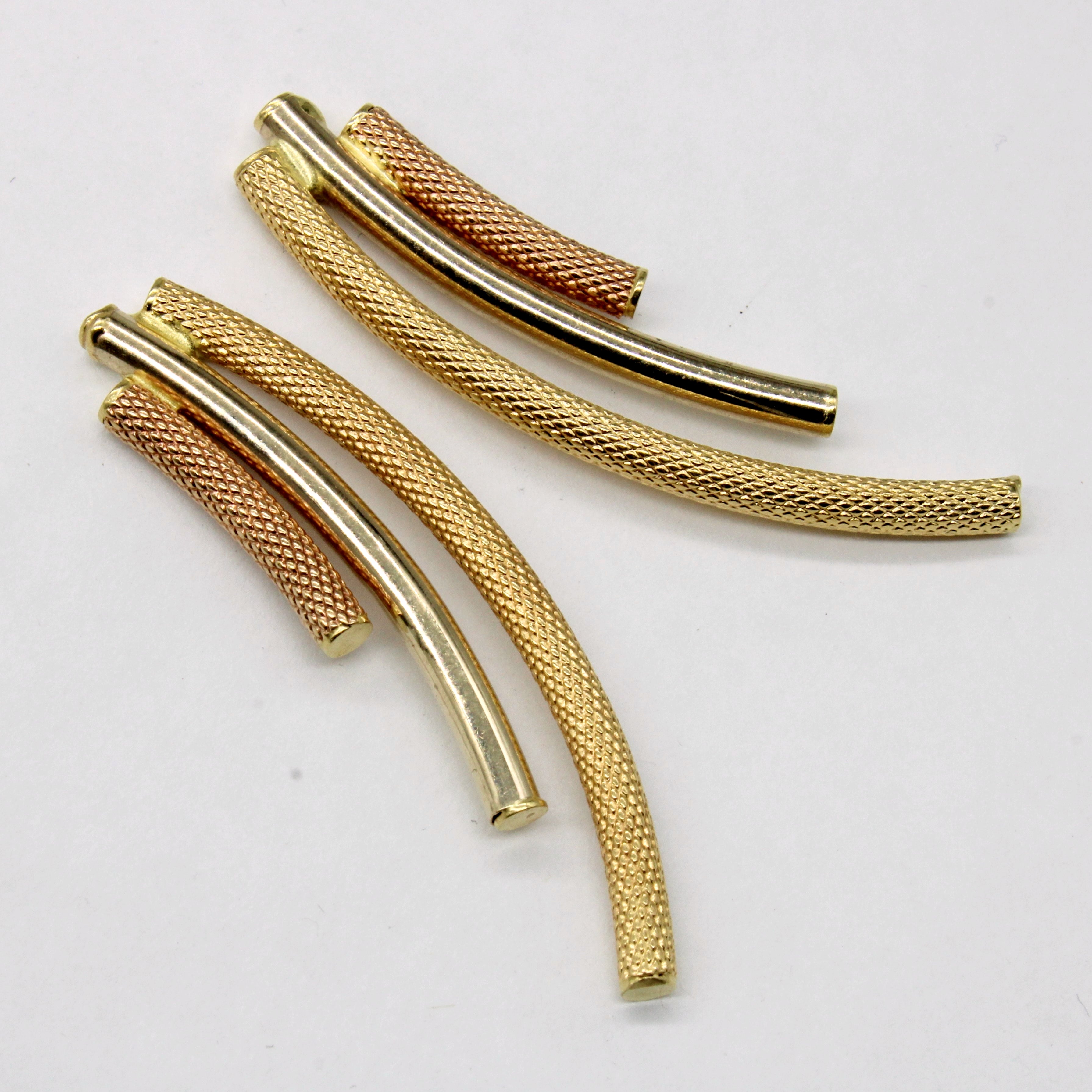 18k Two Tone Gold Earrings