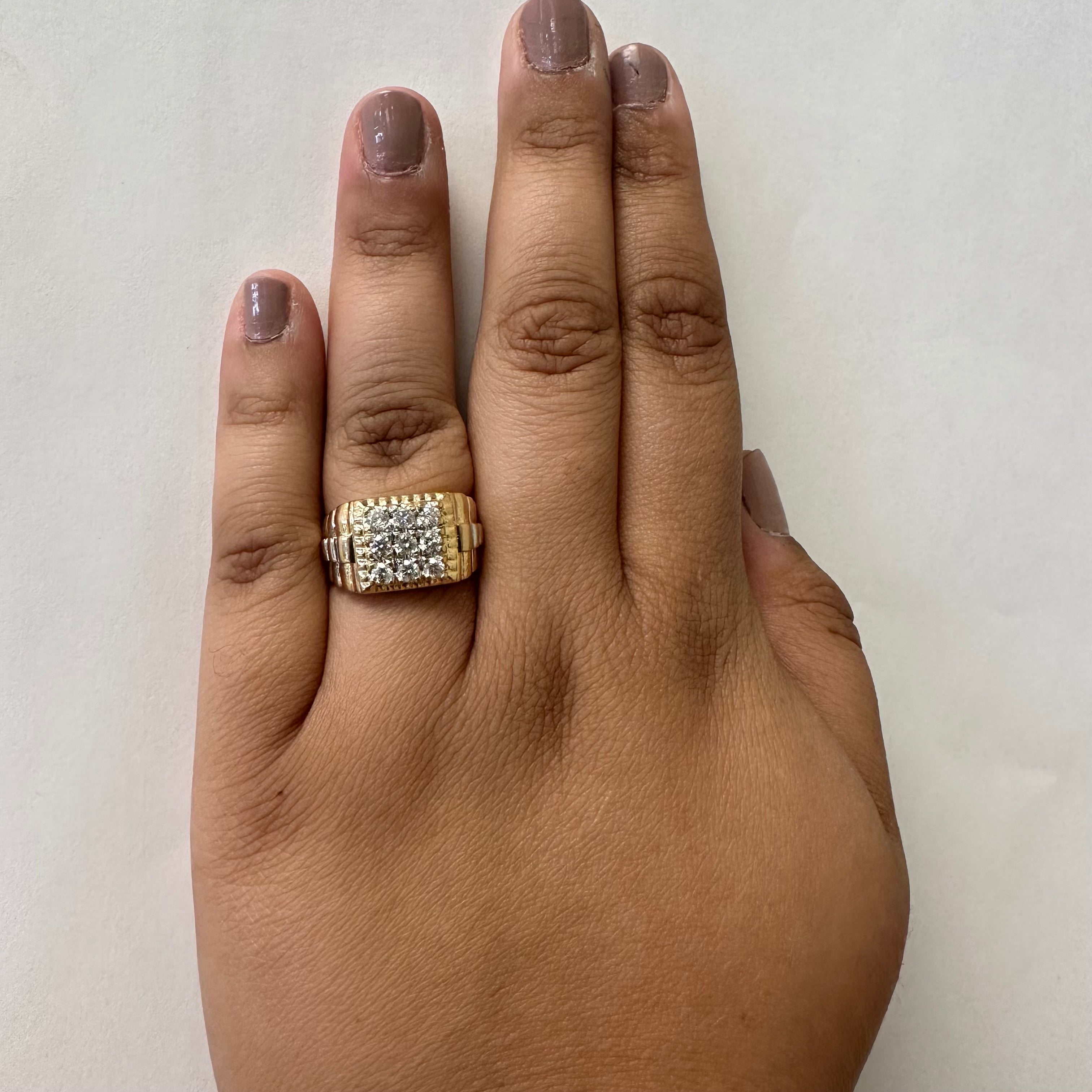 Pave Set Diamond Ring | 0.54ctw | SZ 9 |
