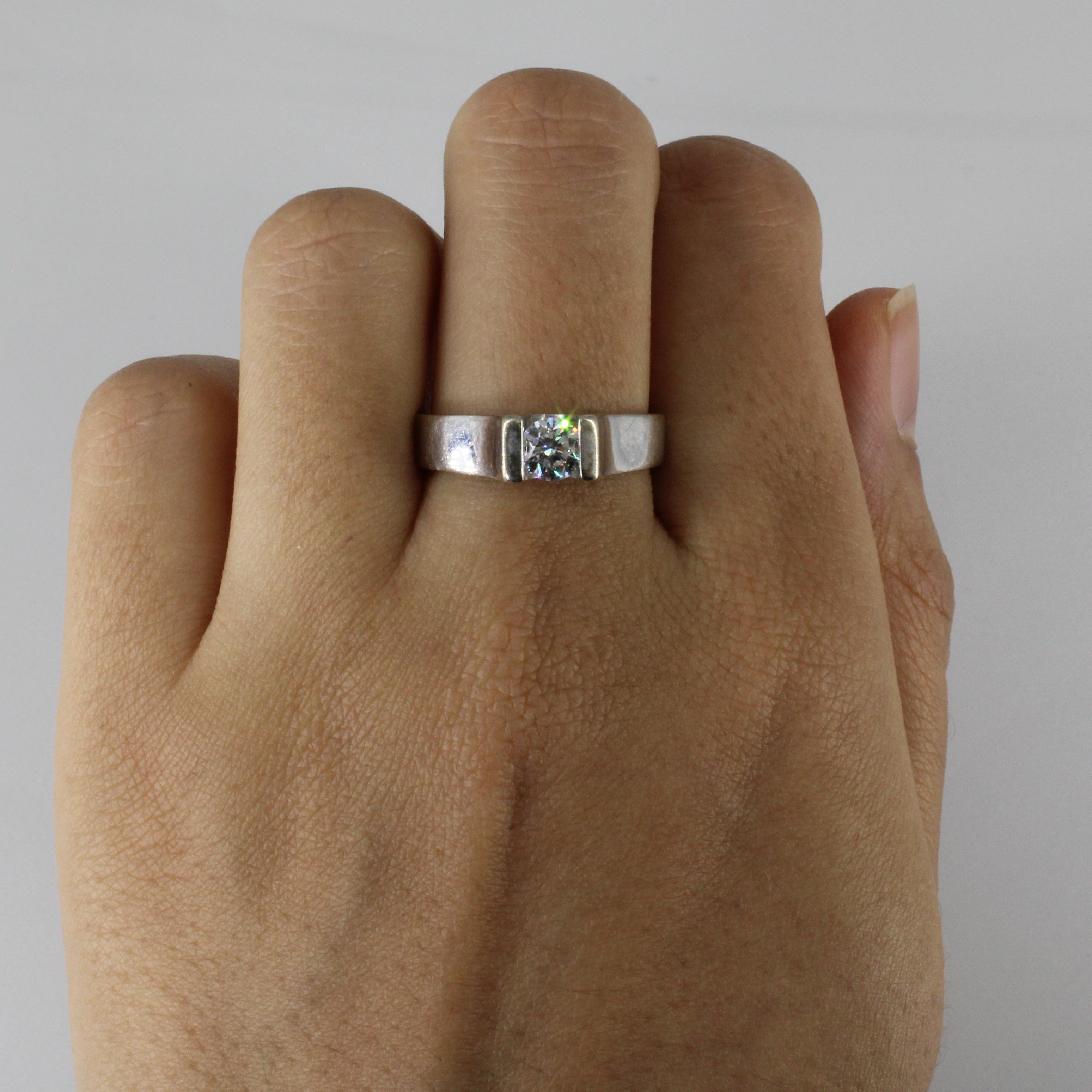 Tension Set Solitaire Diamond Ring | 0.48ct | SZ 8 |
