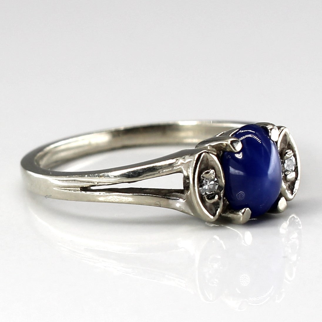 Three Stone Sapphire & Diamond Ring | 0.65ct | 0.02ctw | SZ 5.75 |