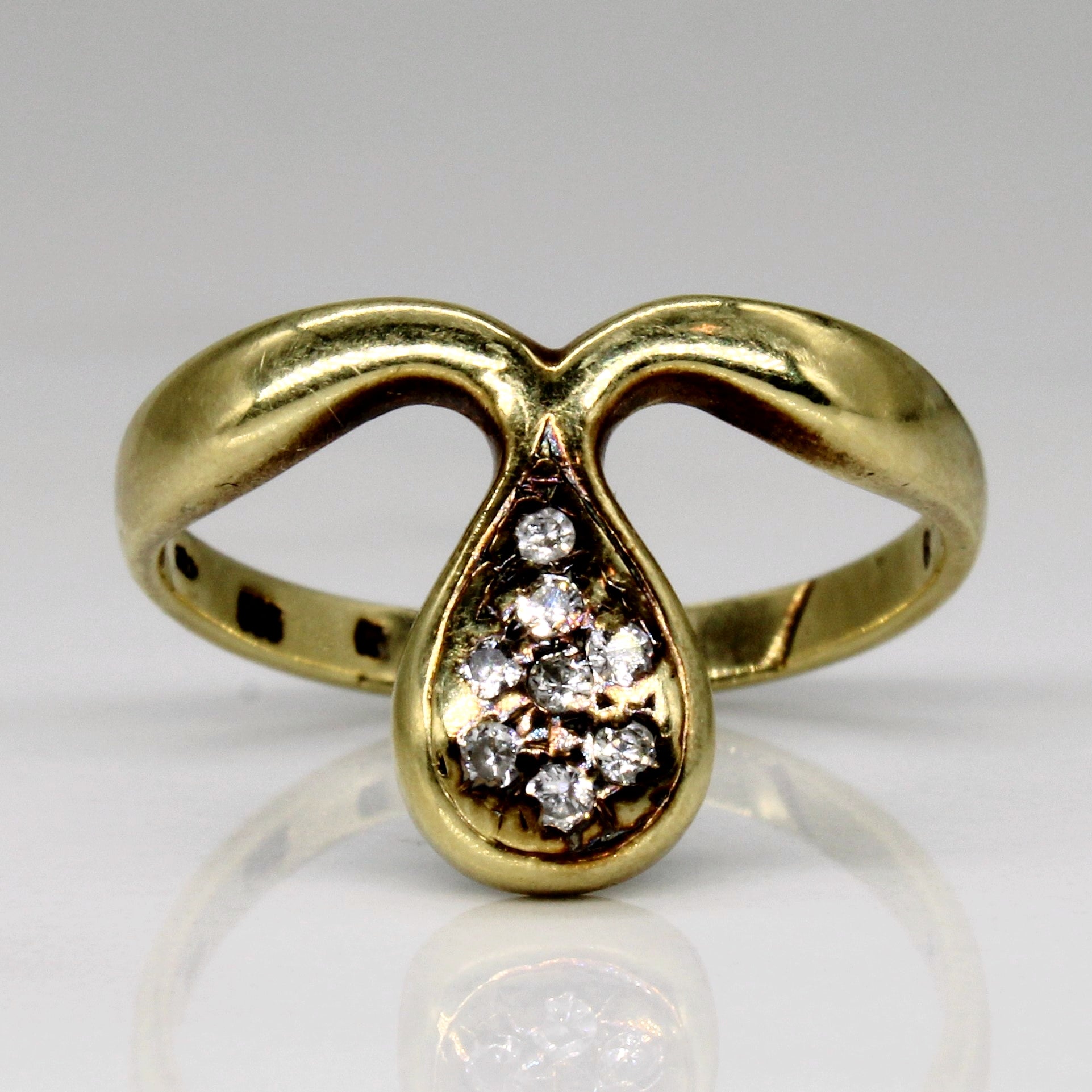 Diamond Tear Drop Ring | 0.08ctw | SZ 6.25 |