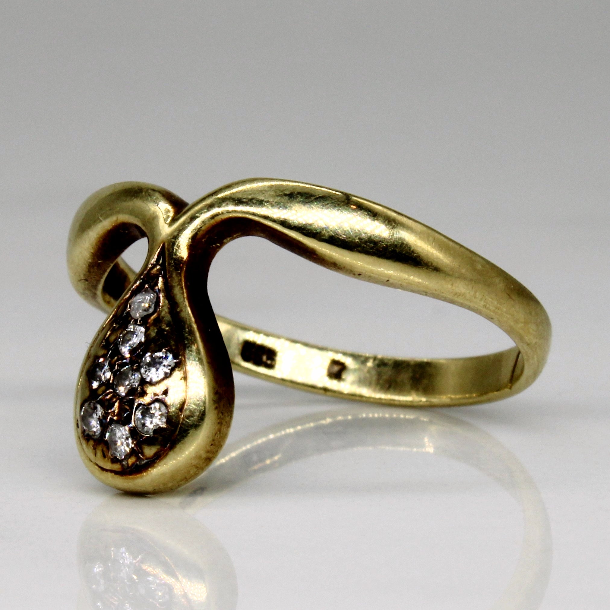 Diamond Tear Drop Ring | 0.08ctw | SZ 6.25 |