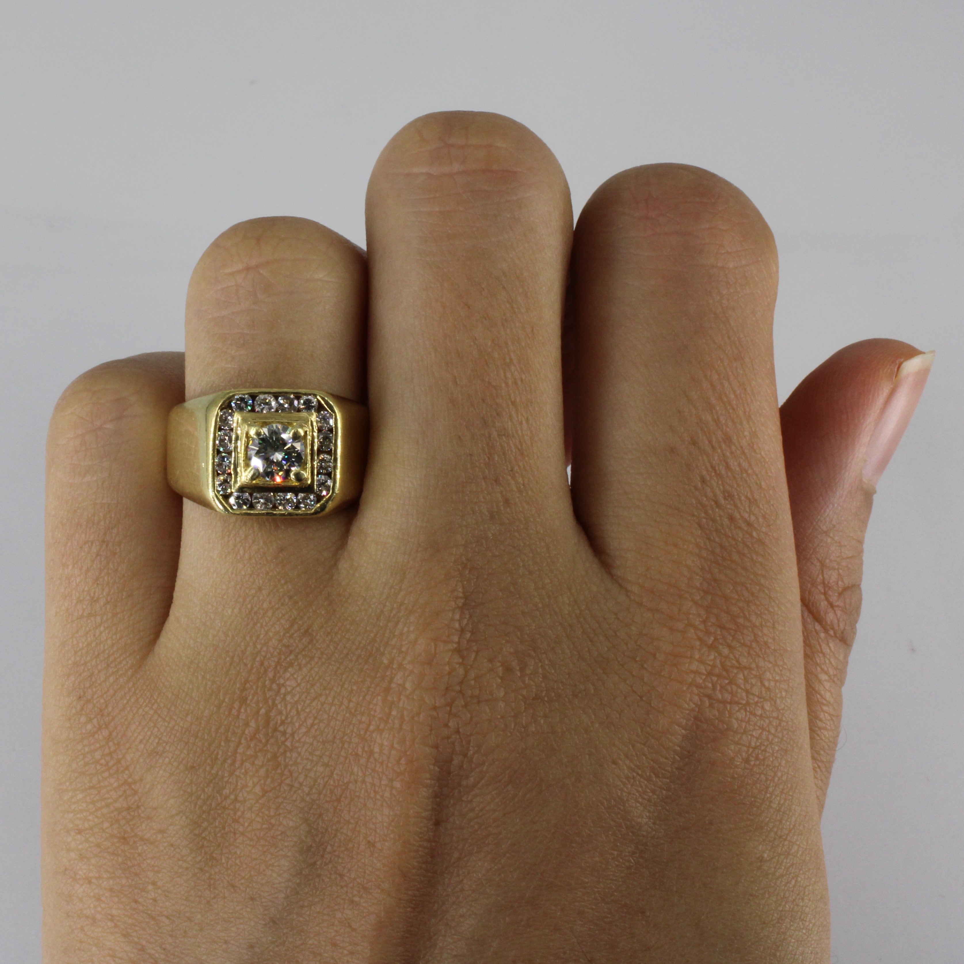 Halo Style Channel Set Diamond Ring | 0.83ctw | SZ 6.25 |