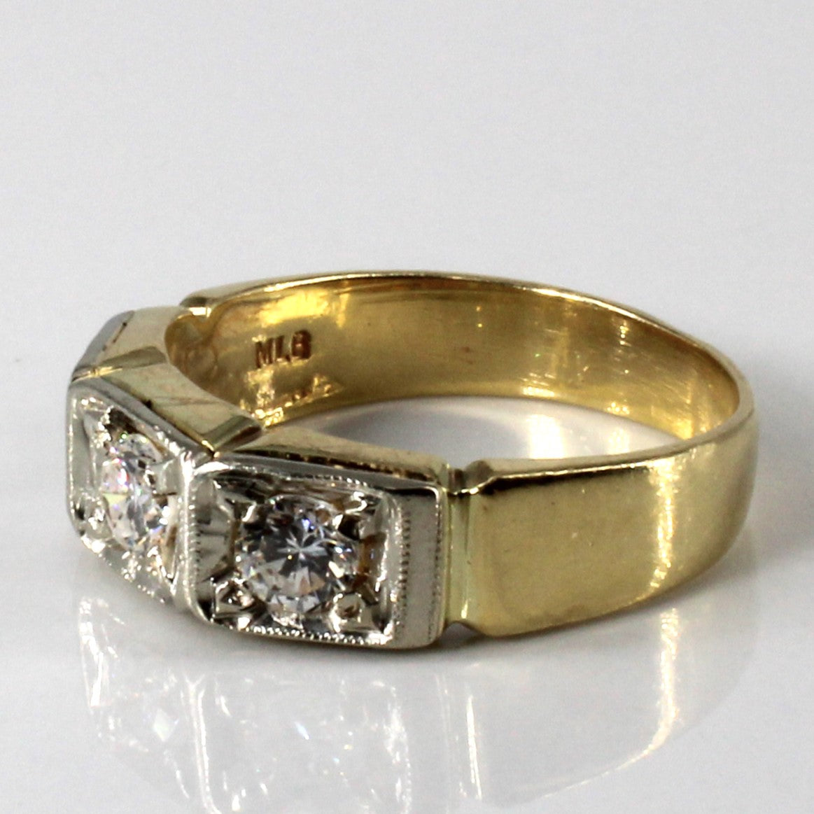 Grid Set Three Stone Diamond Ring | 0.90ctw | SZ 8.75 |