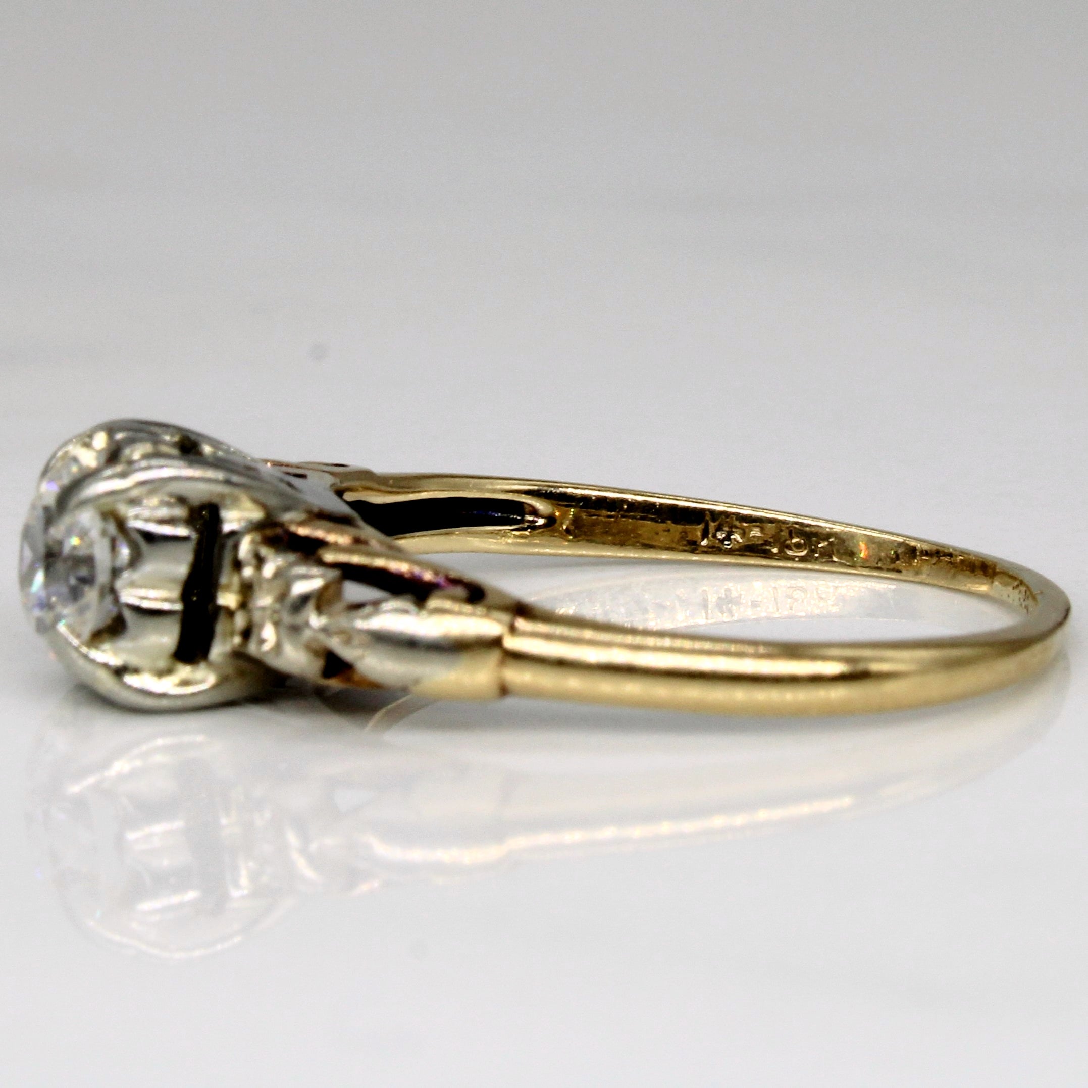 European Cut Diamond Engagement Ring | 0.38ct | SZ 5.75 |