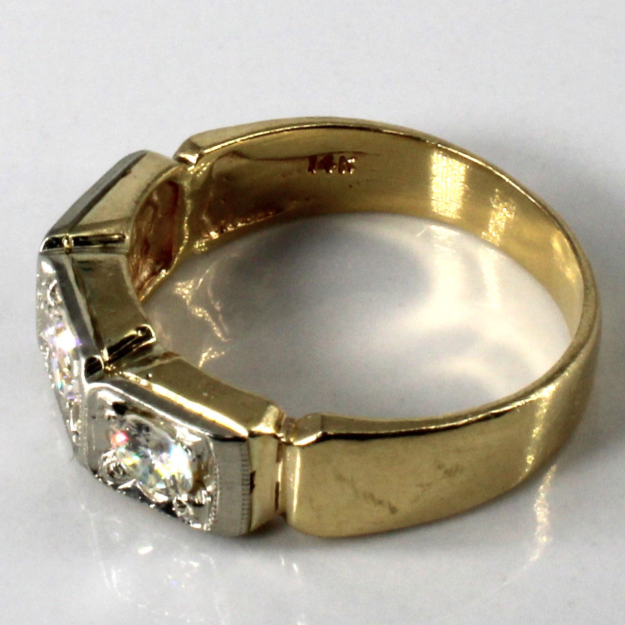 Grid Set Three Stone Diamond Ring | 0.90ctw | SZ 8.75 |
