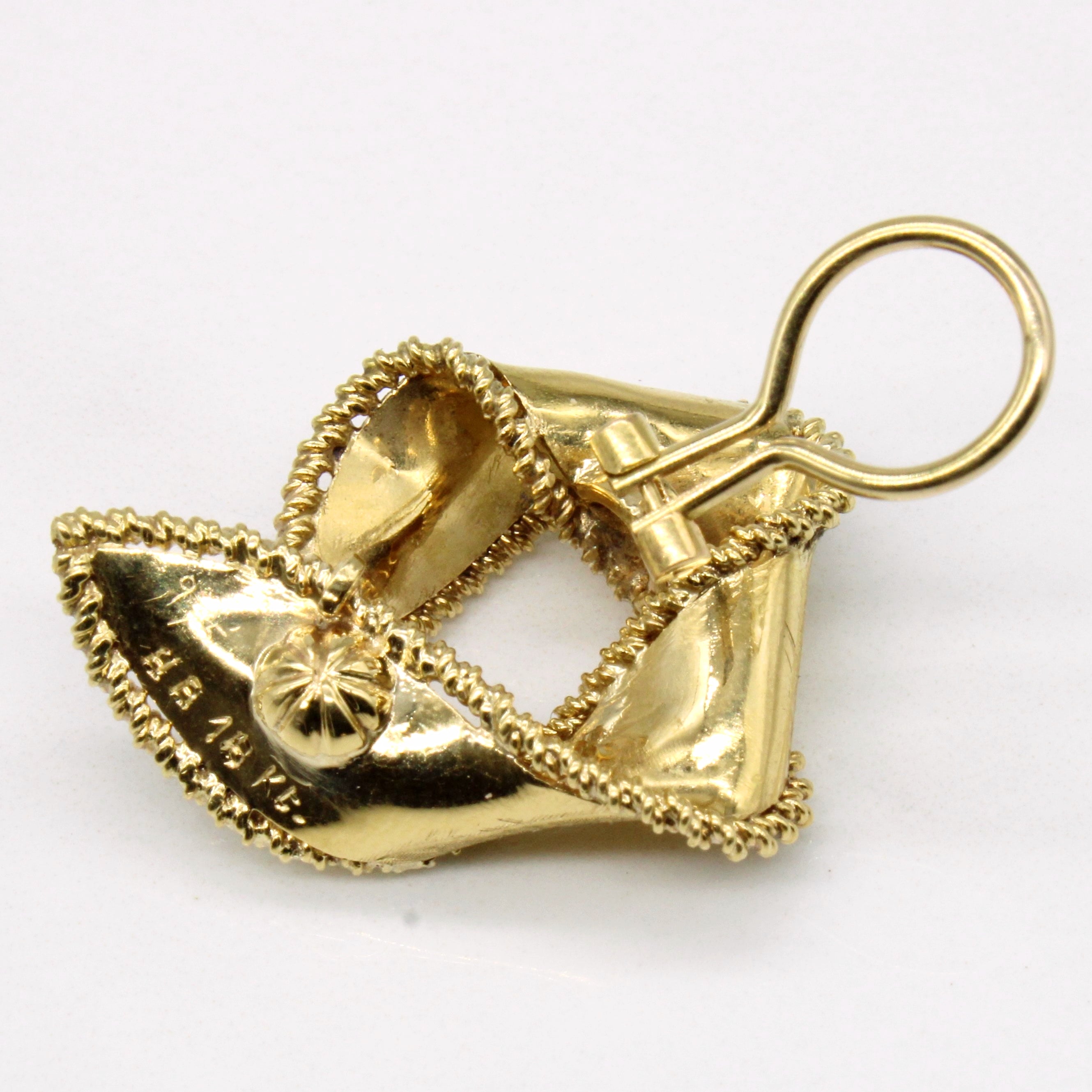 18k Yellow Gold Clip On Knot Earrings