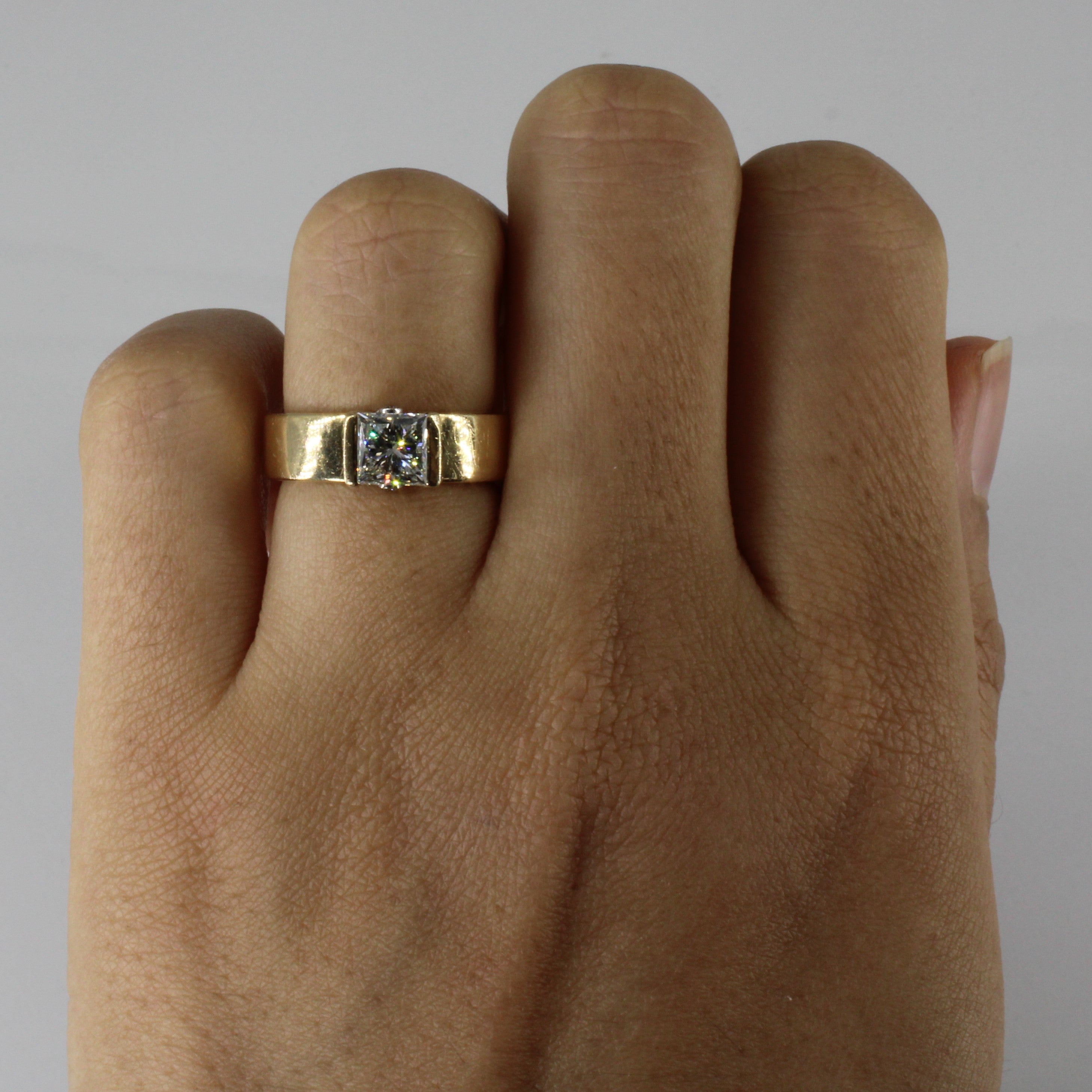 Semi Bezel Princess Certified Canadian Diamond Ring | 1.02ct | SZ 5 |