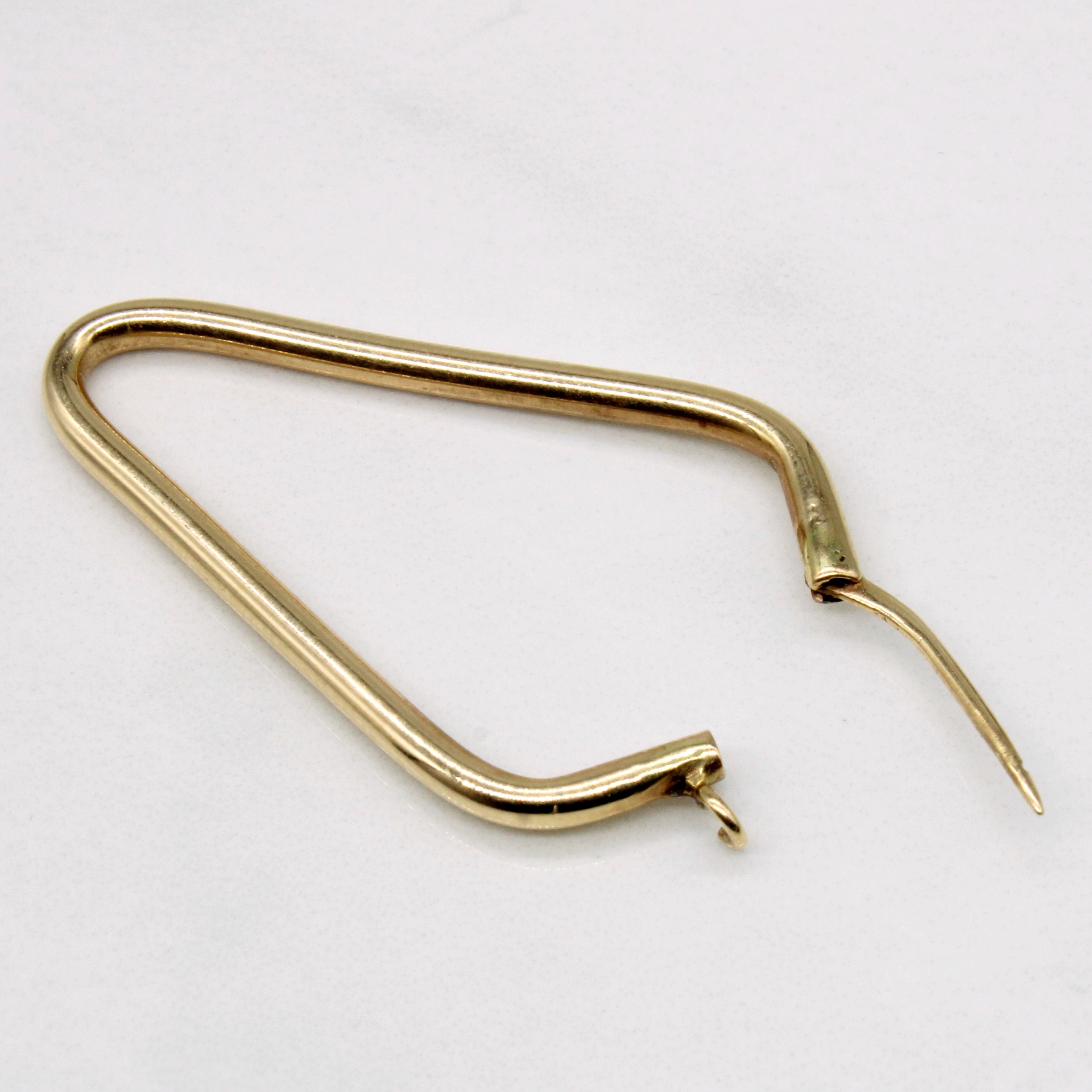 10k Yellow Gold Triangle Hoop Earrings