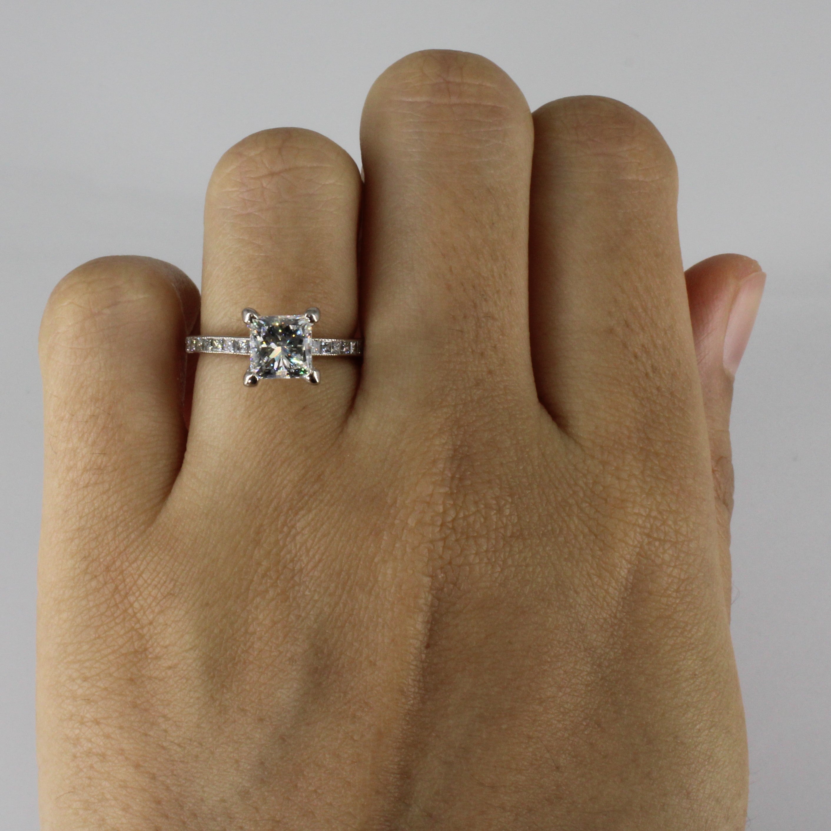 'Tacori' Princess GIA Diamond with Accents Engagement Ring | 1.80ctw SI1 G | SZ 5 |